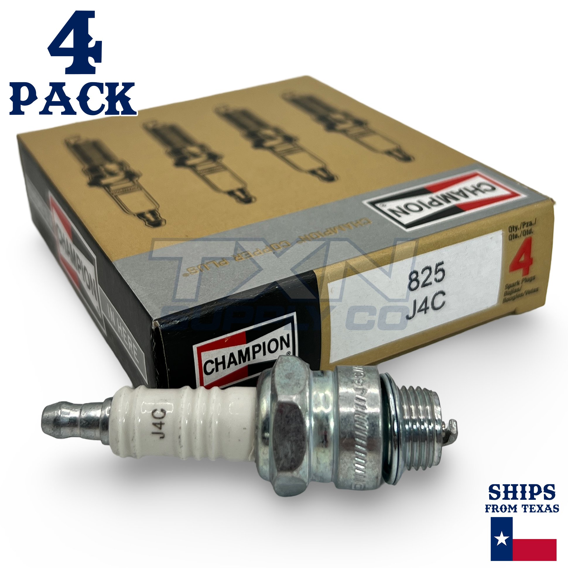 Champion 825 Copper Plus Spark Plug J4C - 4 Pack - Image 1