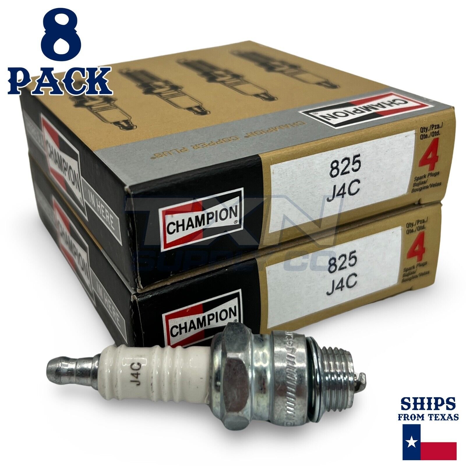 Champion 825 Copper Plus Spark Plug J4C - 8 Pack - Image 1