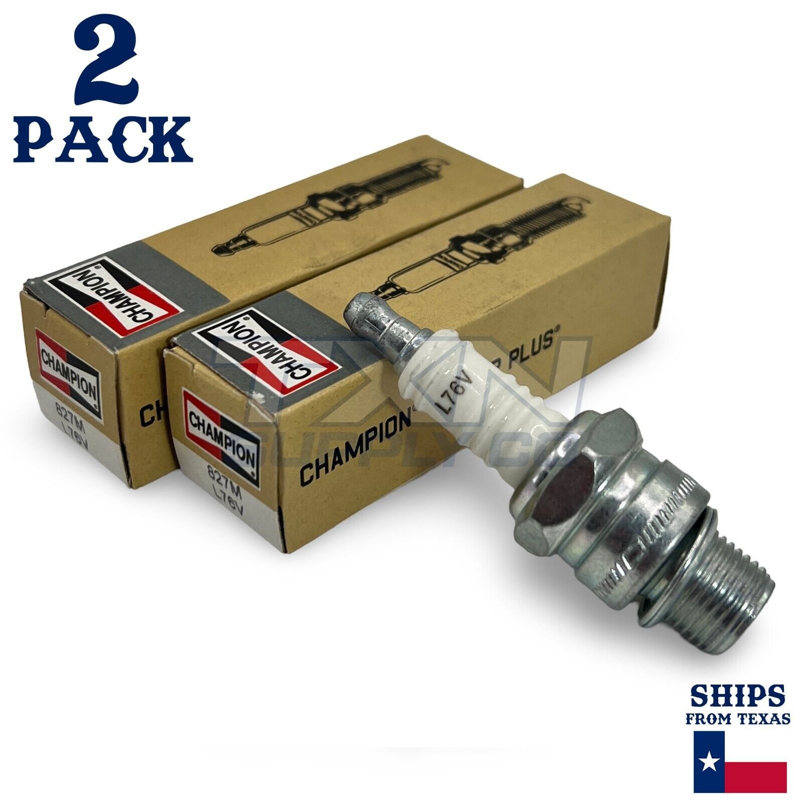 Champion 827M Marine Spark Plug L76V - 2 Pack