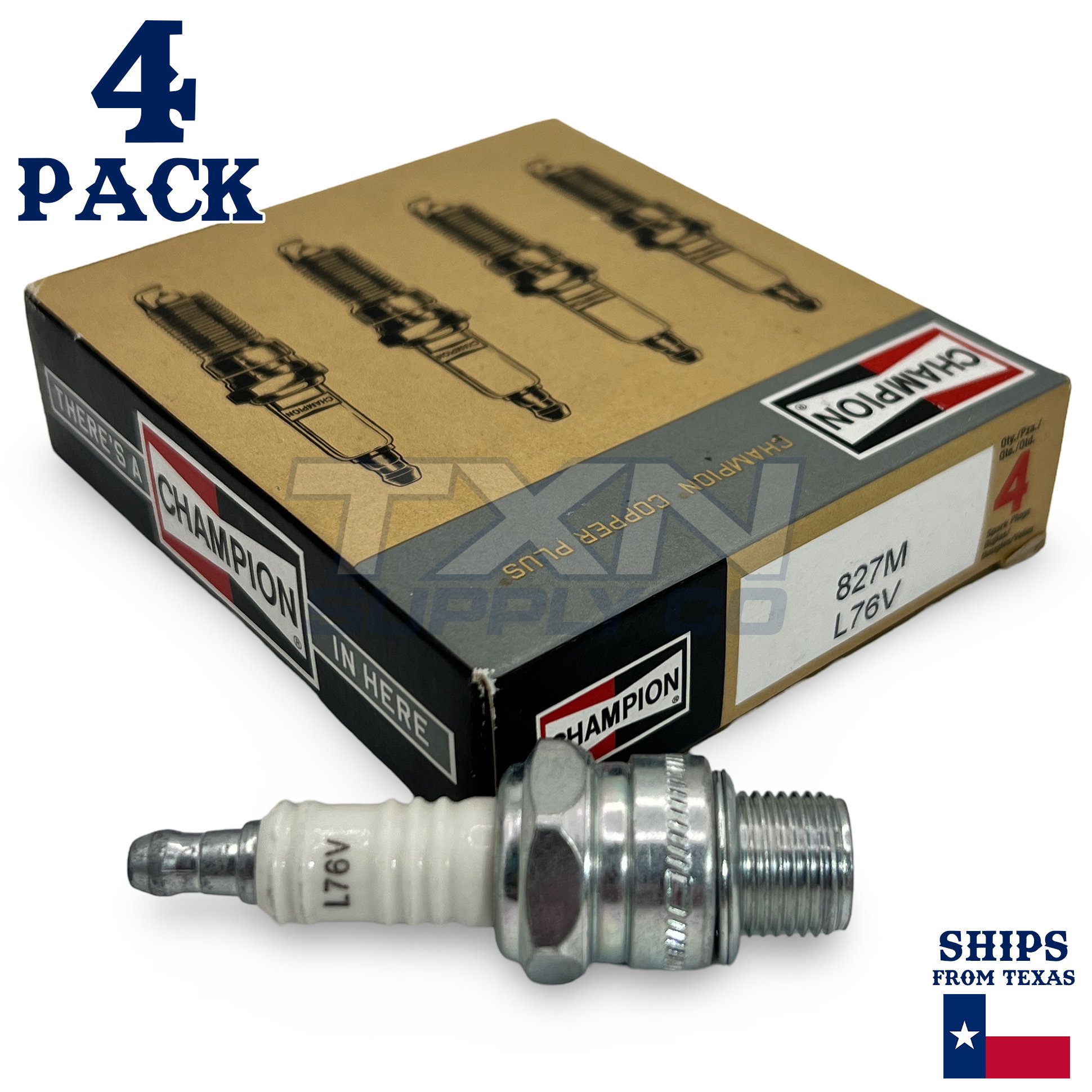 4 Pack Champion Spark Plug - For 1971-1972 Evinrude 100 Outboard - Image 1