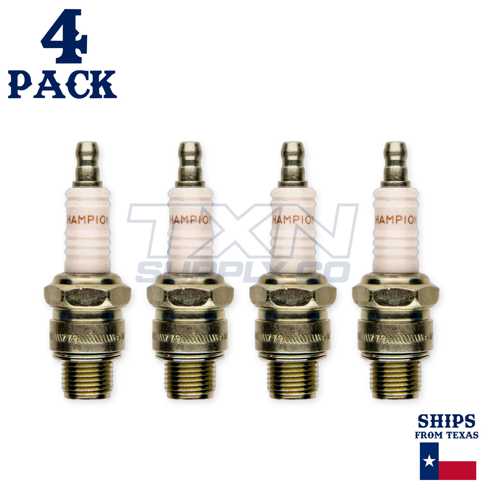 4 Pack Champion Spark Plug - For 1971-1972 Evinrude 100 Outboard - Image 2