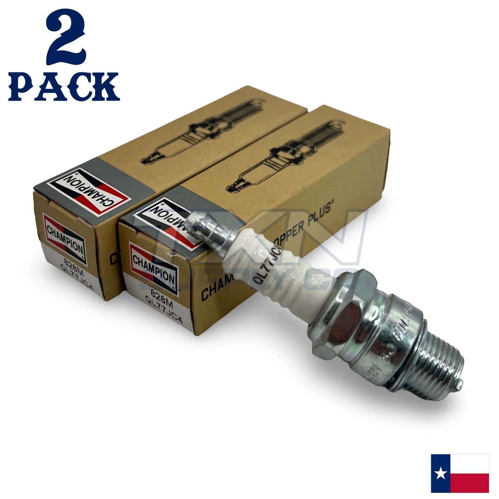 Champion 828M Copper Plus Spark Plug QL77JC4 - 2 Pack - Image 1