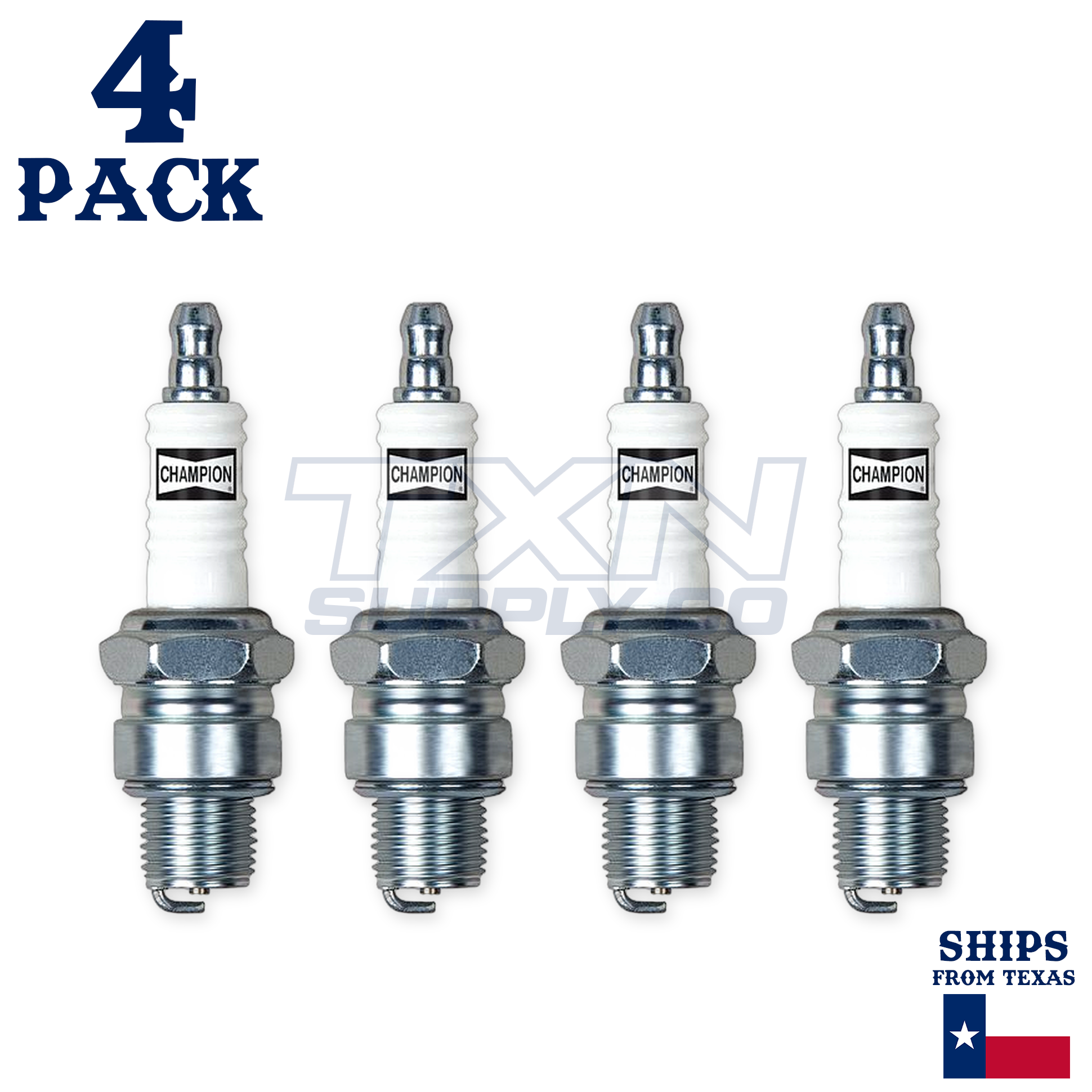 4 Pack Champion Spark Plug - For 1979-1994 Johnson 115 Outboard - Image 2