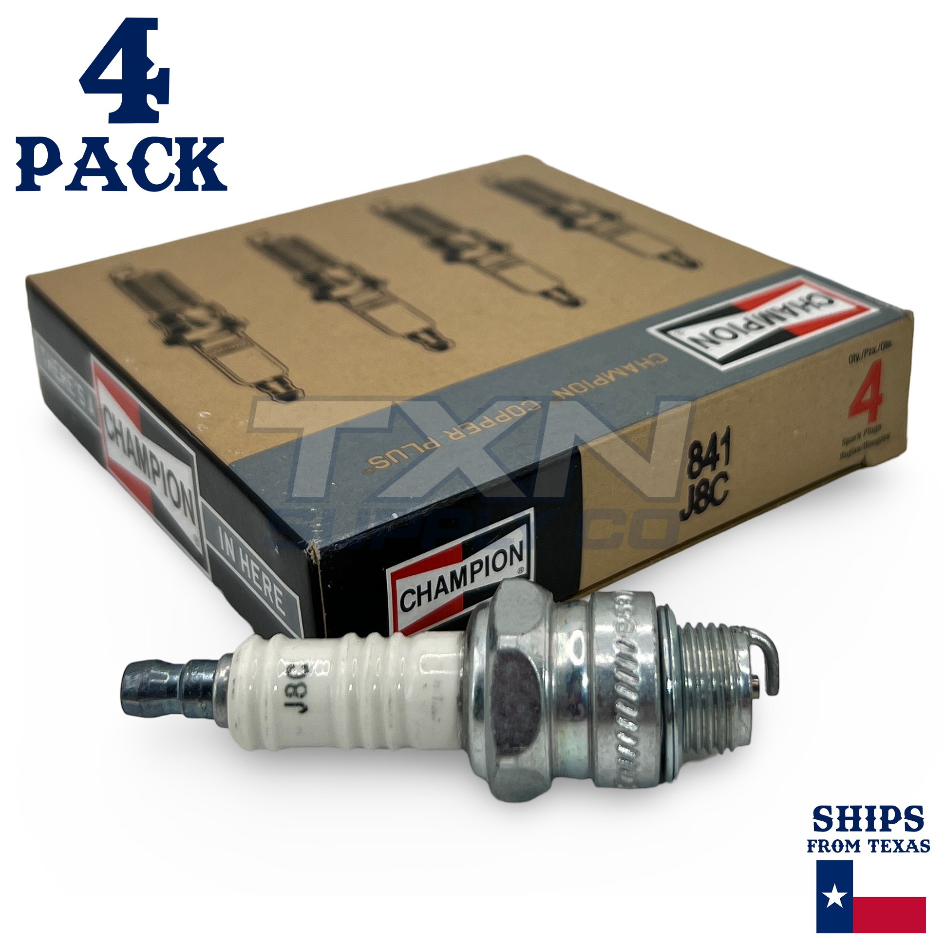 Champion 841 Copper Plus Spark Plug J8C - 4 Pack - Image 1
