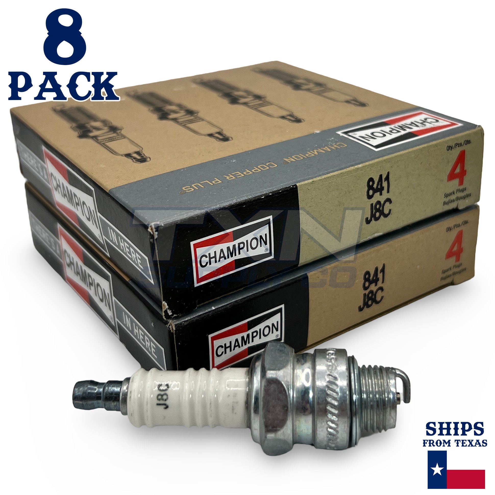 Champion 841 Copper Plus Spark Plug J8C - 8 Pack - Image 1