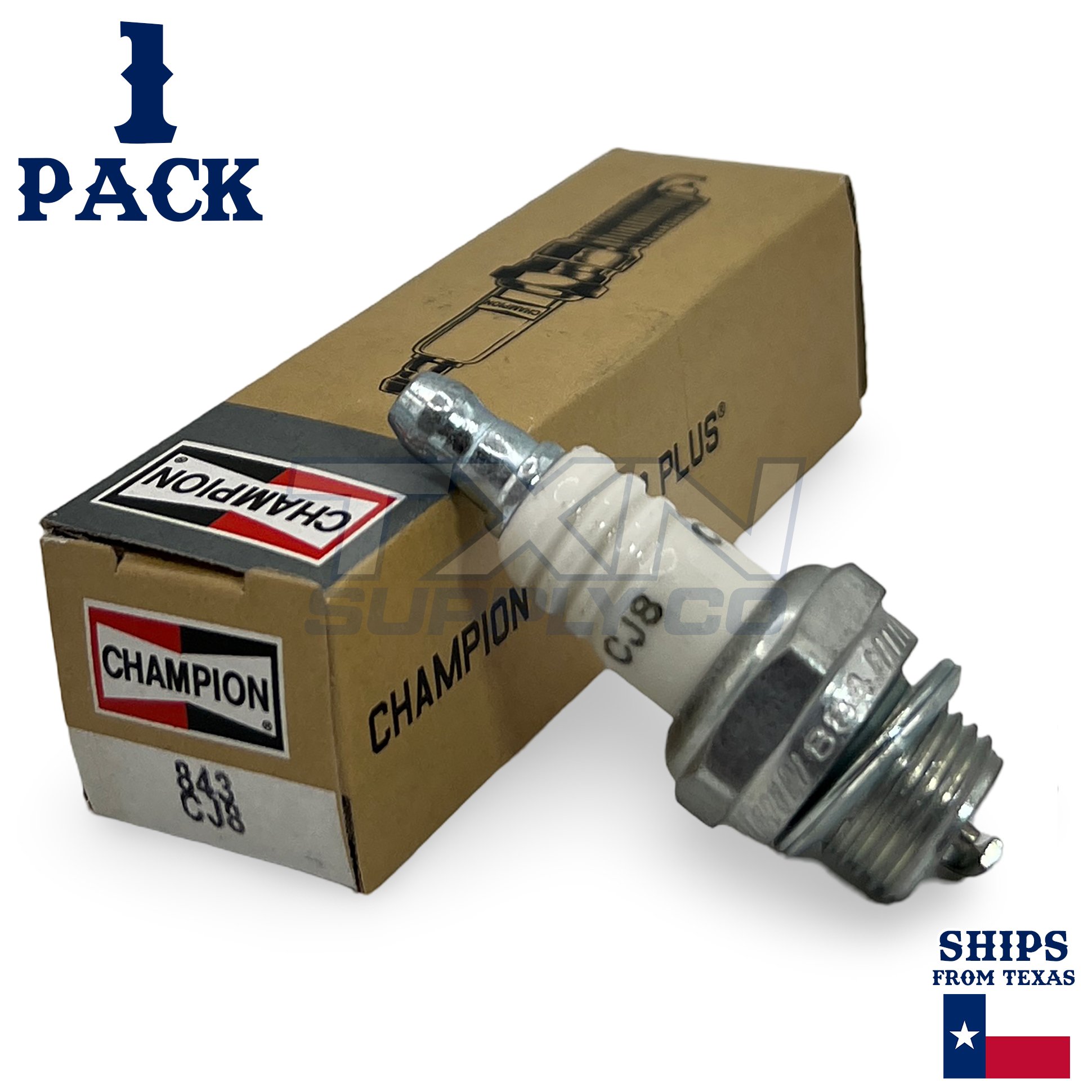 Champion Spark Plug Copper Plus Small Engine 843-1 Spark Plug (Carton of 1) - Image 1