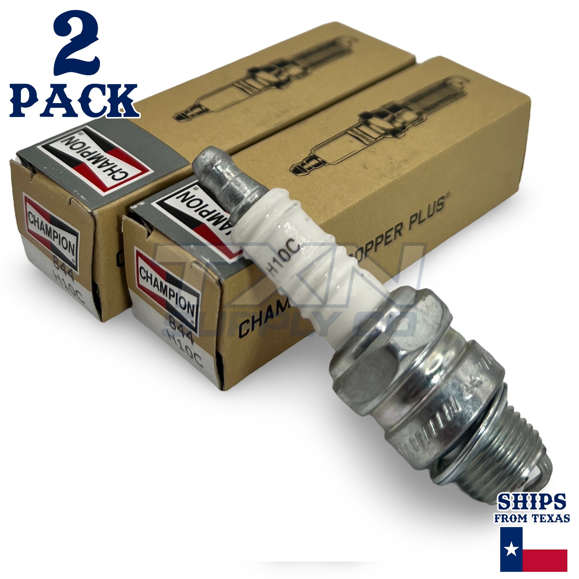 Champion 844 Copper Plus Spark Plug H10C - 2 Pack - Image 1