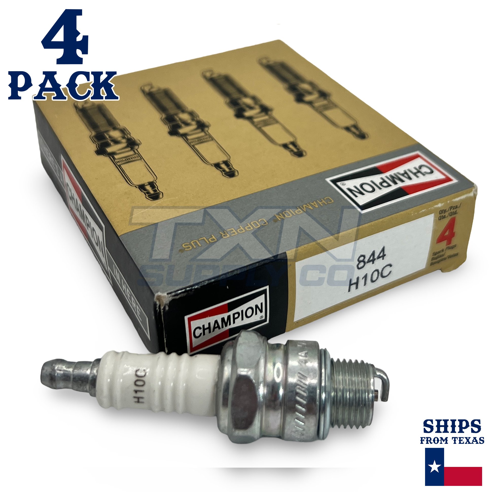 Champion 844 Copper Plus Spark Plug H10C - 4 Pack - Image 1