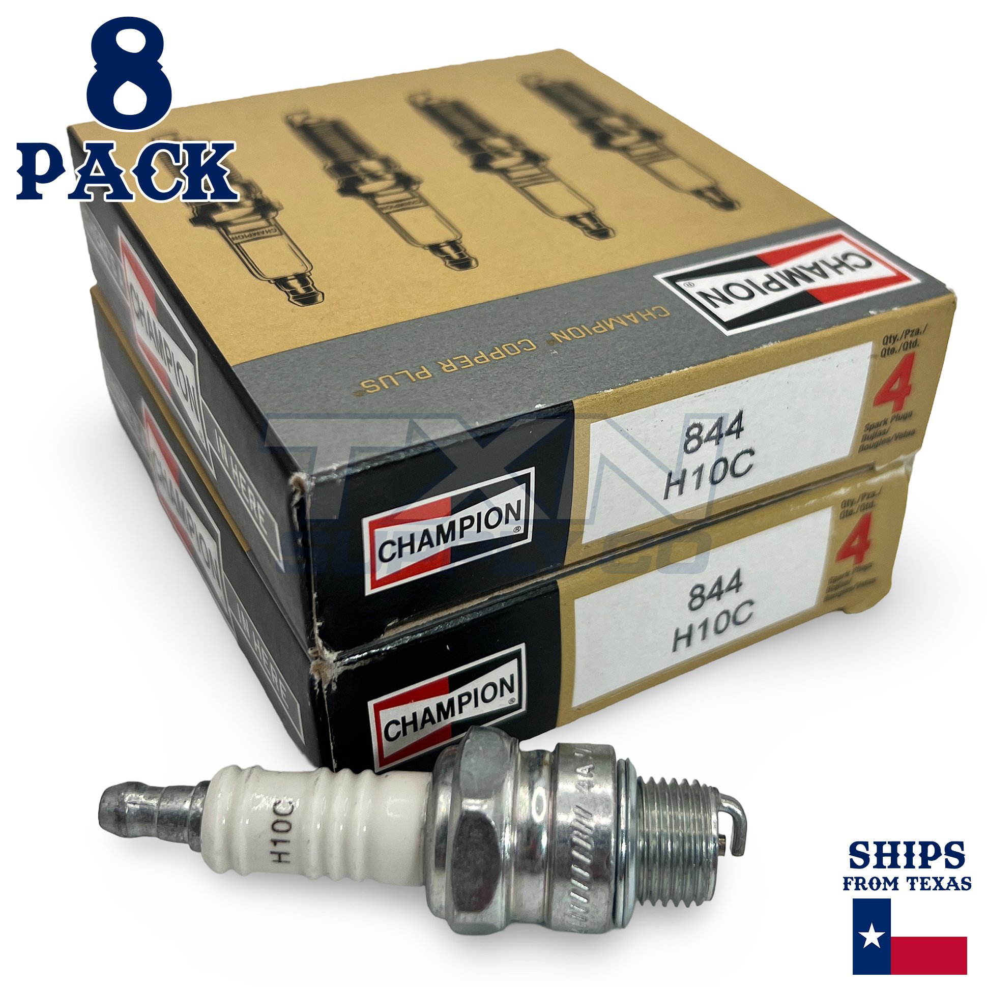 Champion 844 Copper Plus Spark Plug H10C - 8 Pack
