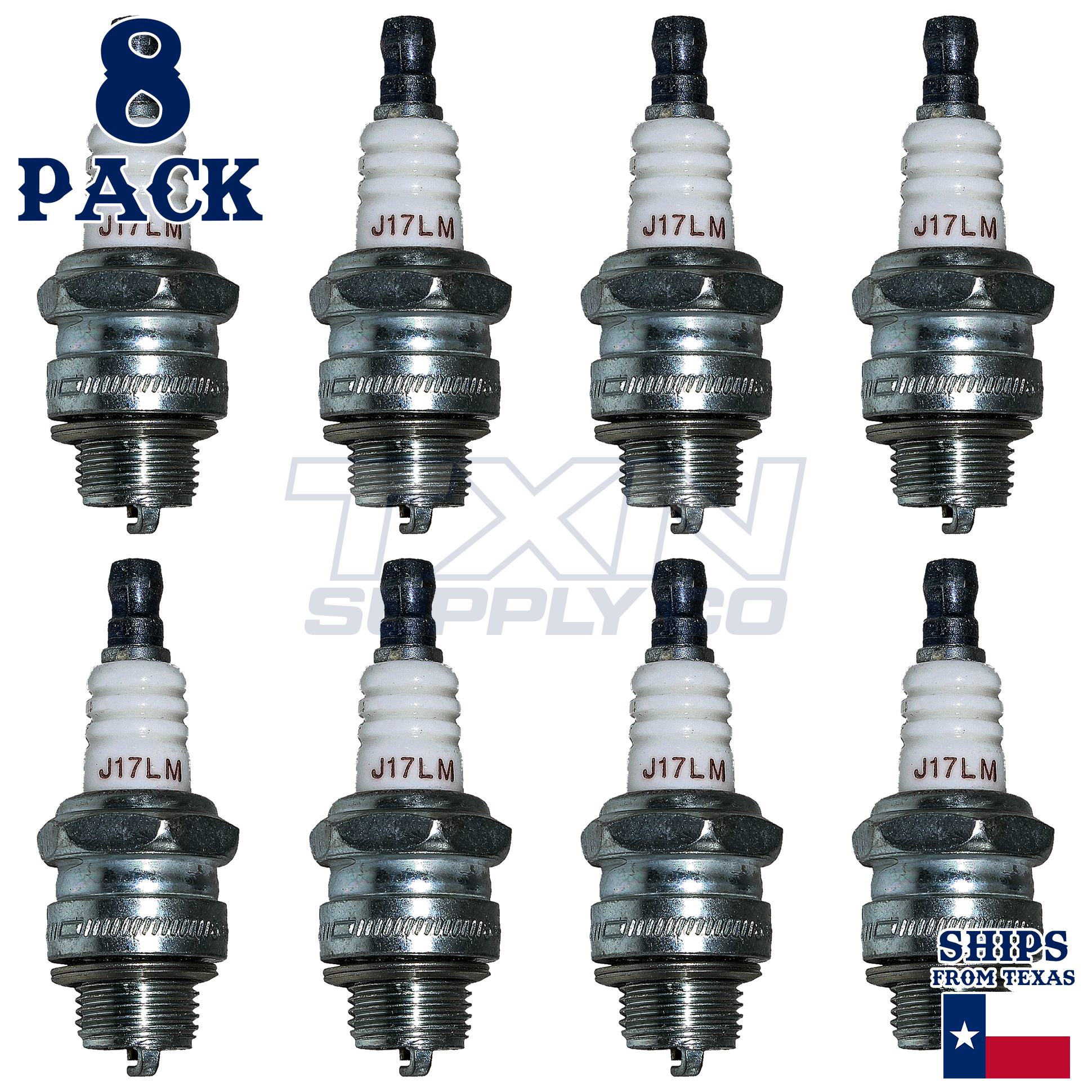 Champion Small Engine Spark Plugs RJ17LM Pack of 8 - Image 1