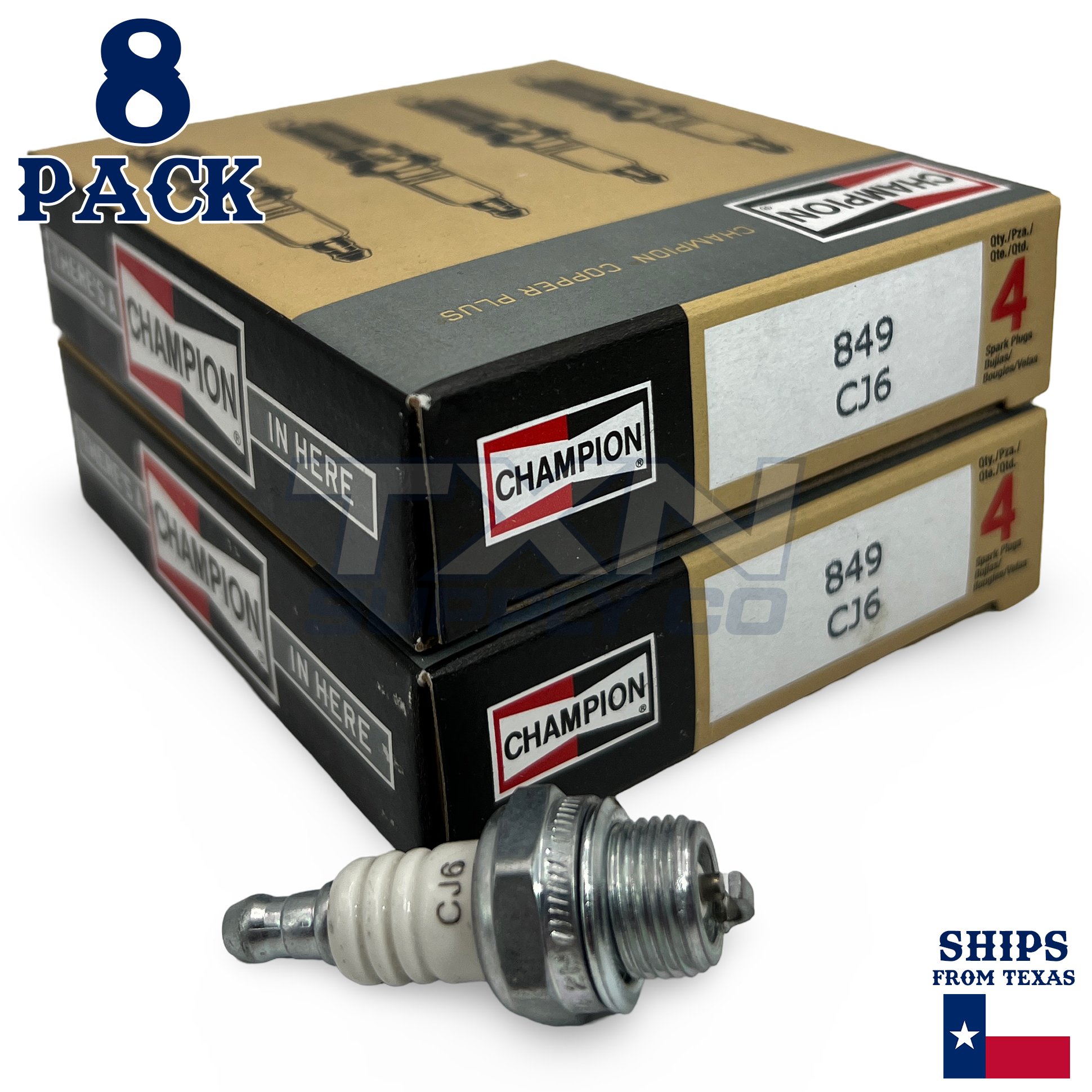 Champion (8 Pack) Copper Plus Small Engine Spark Plug - CJ6-8PK - Image 1