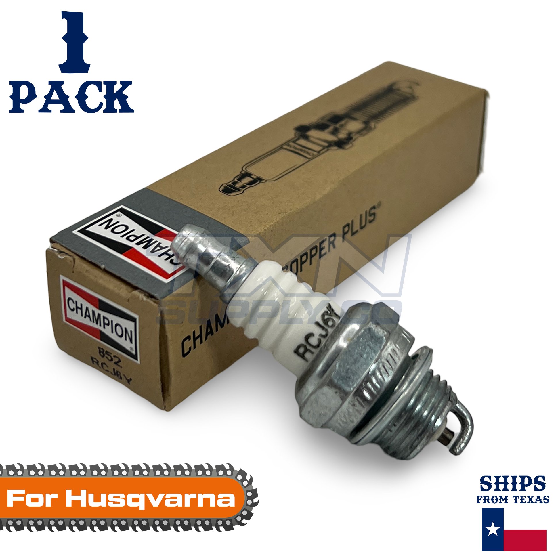 1 Pack Champion Spark Plug - For 263CD Husqvarna Chainsaw - Image 1