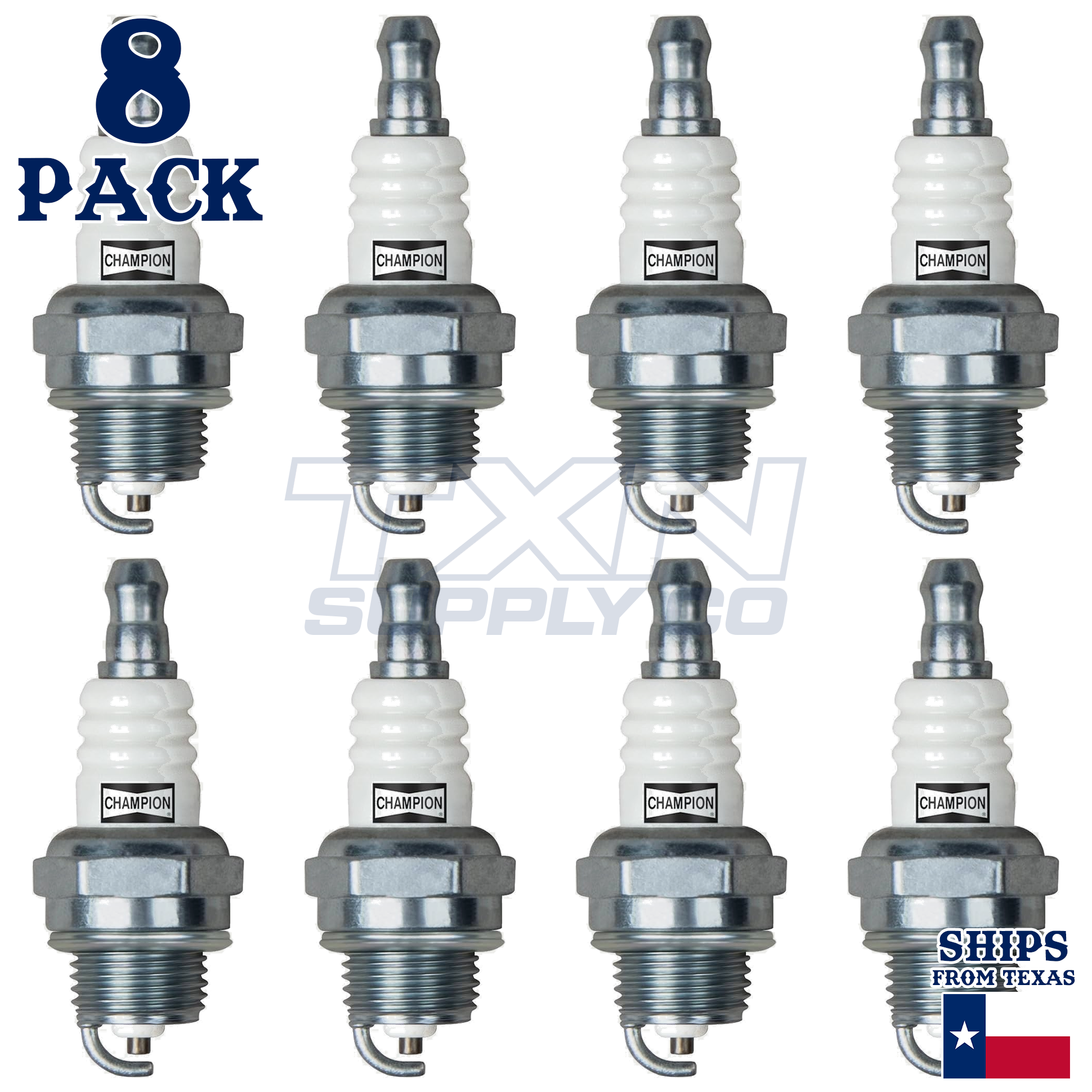 8 Pack Champion Spark Plug - For 266 / 266XP Husqvarna Chainsaw - Image 2