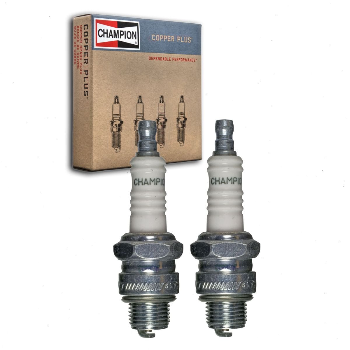 2 pc Champion 854 Copper Plus Spark Plugs for 14RL7 ARL8 ARL82 CR45L R45LS RH10C WR9A0 Ignition Wire Secondary - Image 1