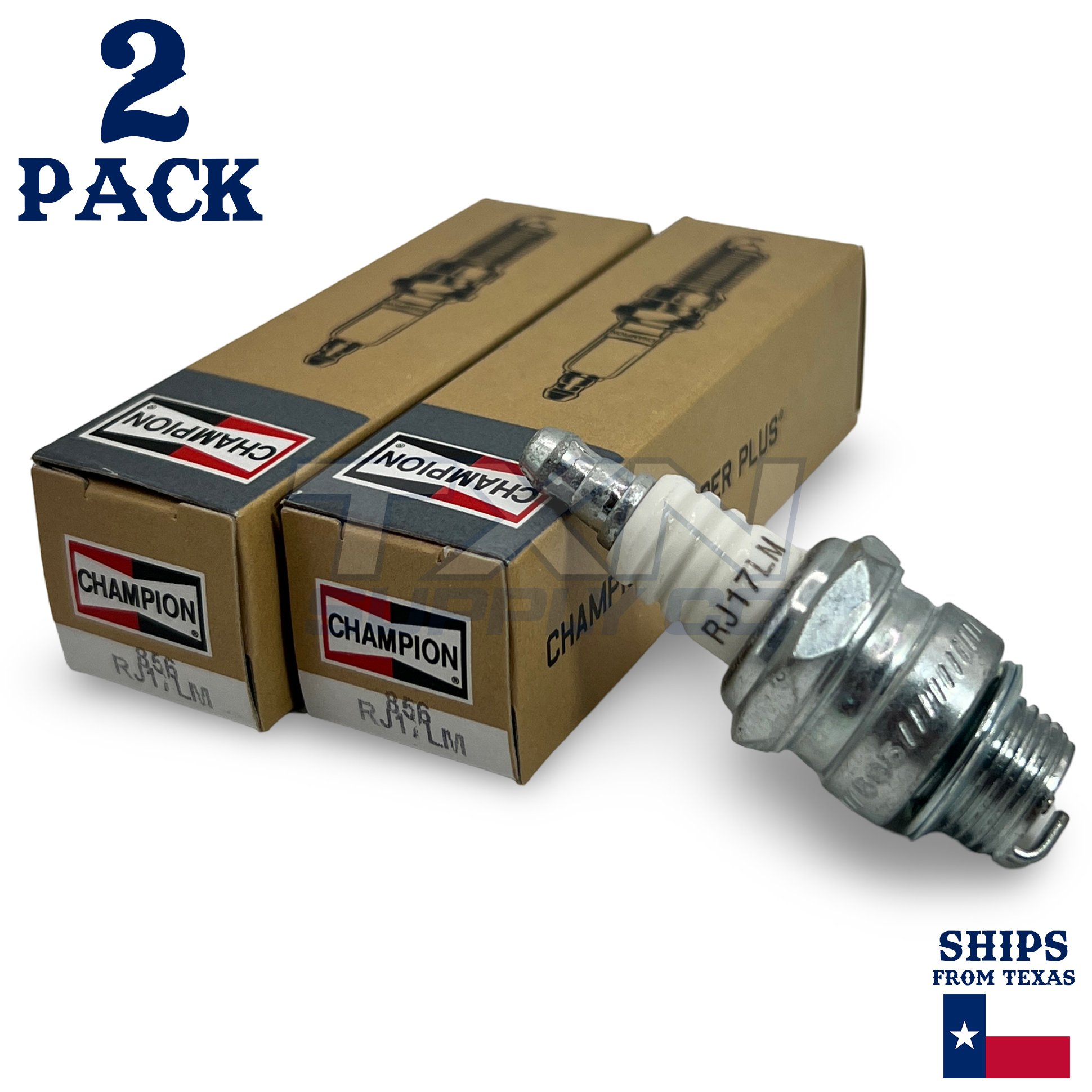 Champion 856 Copper Plus Spark Plug RJ17LM - 2 Pack - Image 1