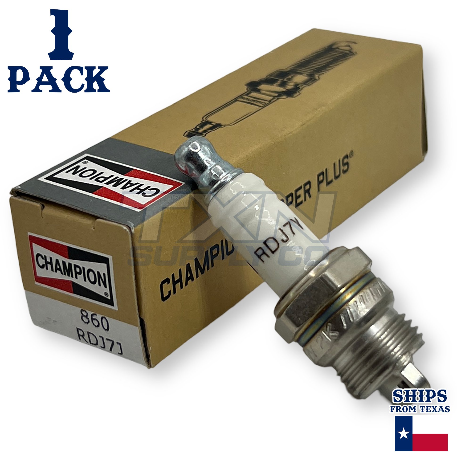 Champion 860 Copper Plus Spark Plug RDJ7J - 1 Pack - Small Engine - Image 1