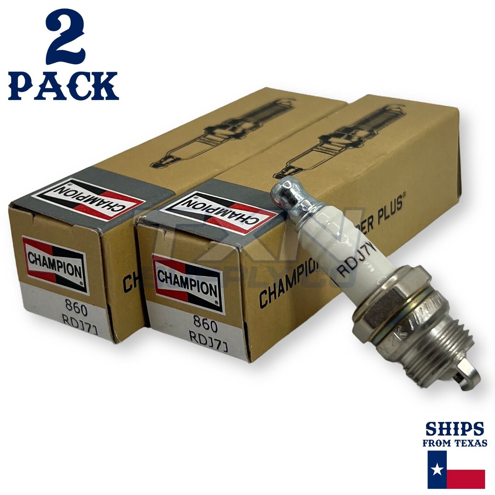 Champion 860 Copper Plus Spark Plug RDJ7J - 2 Pack - Image 1