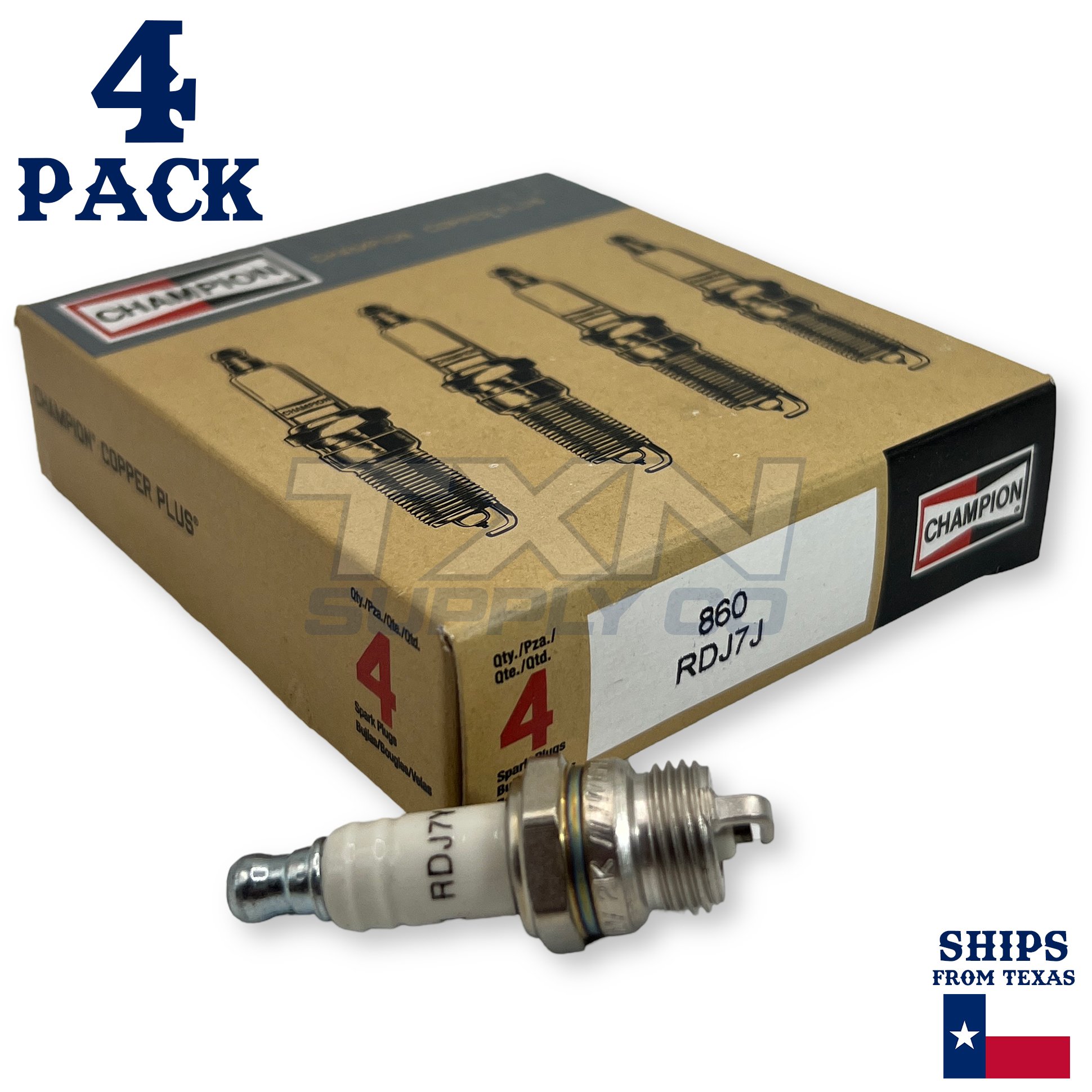 Champion 860 Copper Plus Spark Plug RDJ7J - 1 Pack - Small Engine