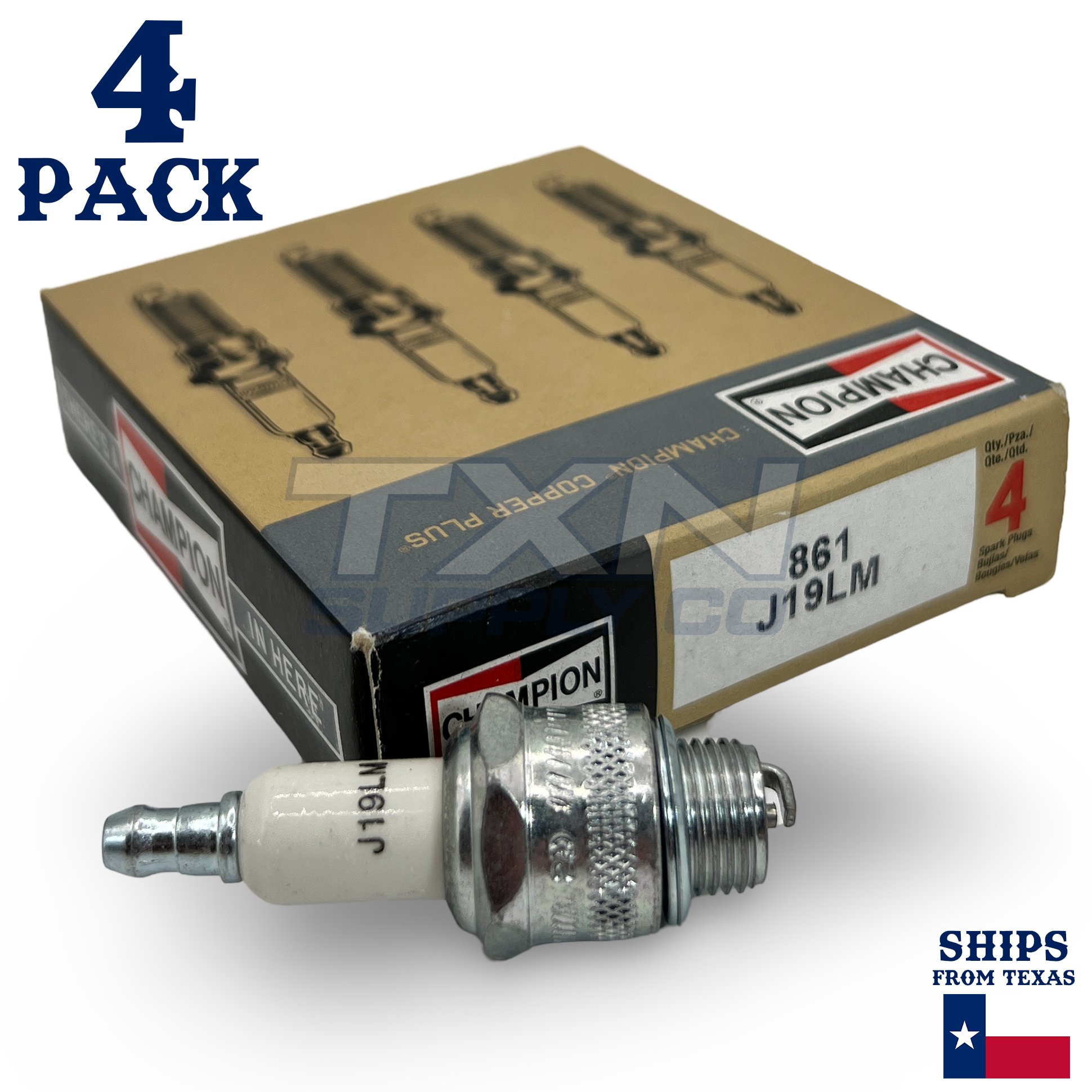 Champion 861 Copper Plus Spark Plug J19LM - 4 Pack - Image 1