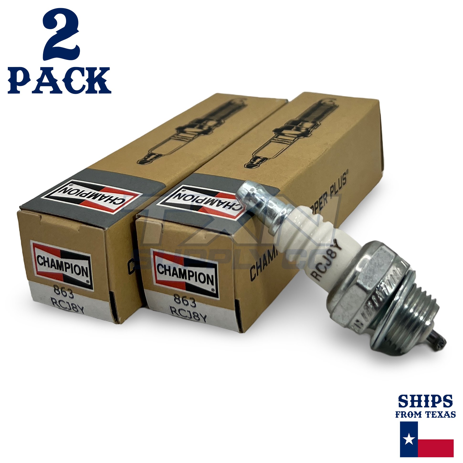 Champion 863 Copper Plus Spark Plug RCJ8Y - 2 Pack - N2 268-5321 Kawasaki 92070-7003