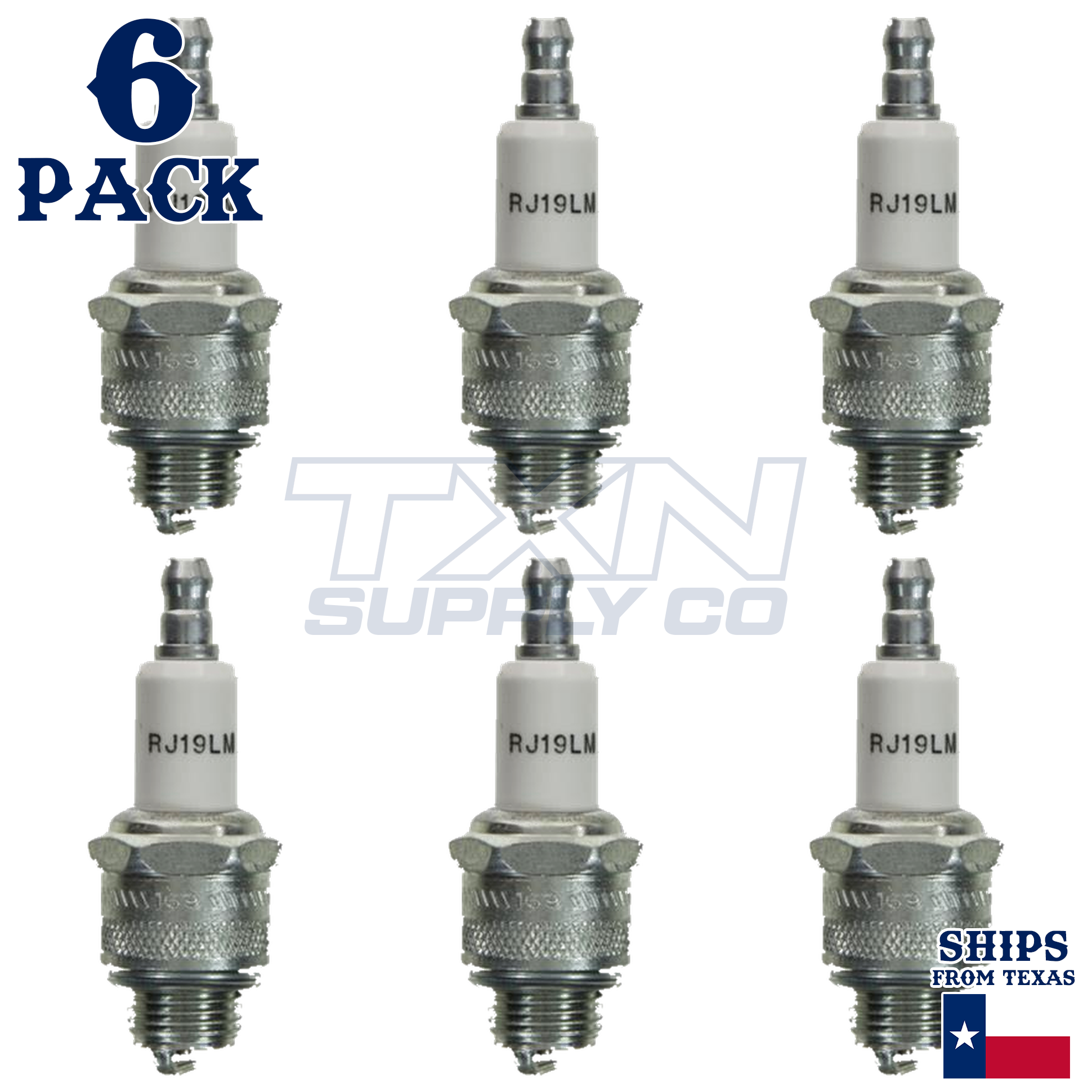 Champion 6 Pack of Genuine OEM (868S) Spark Plugs - RJ19LM-6PK - Image 1