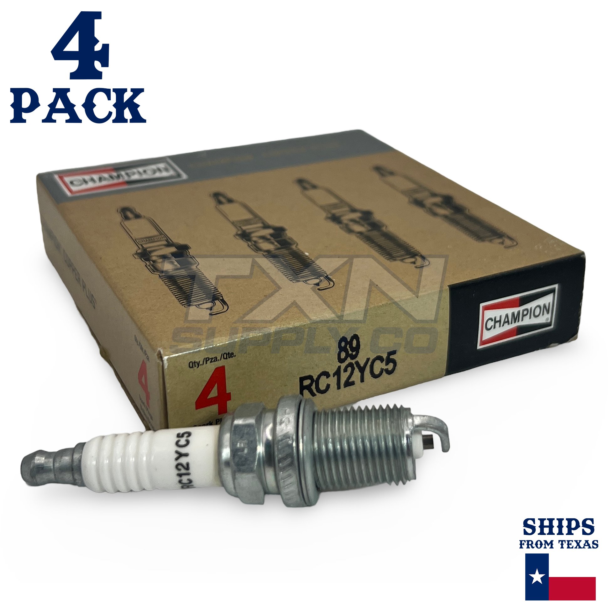 Champion 89 Copper Plus Spark Plug RC12YC5 - 4 Pack - Image 1
