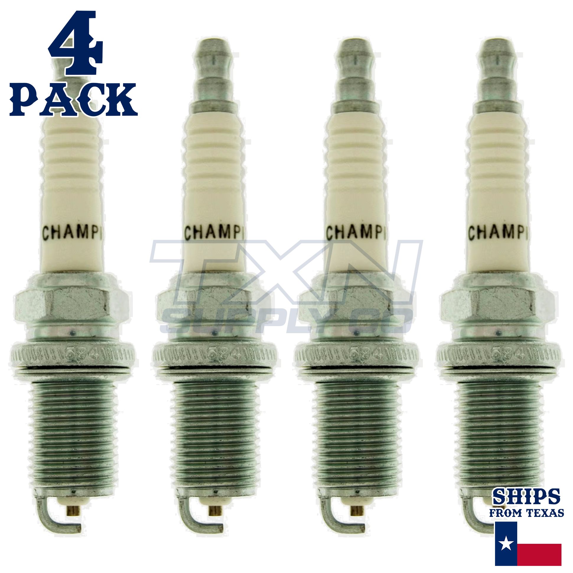 4 Pack Champion Copper Plus Spark Plugs for 1993-1995 Hyundai Scoupe 1.5L L4 - Image 2