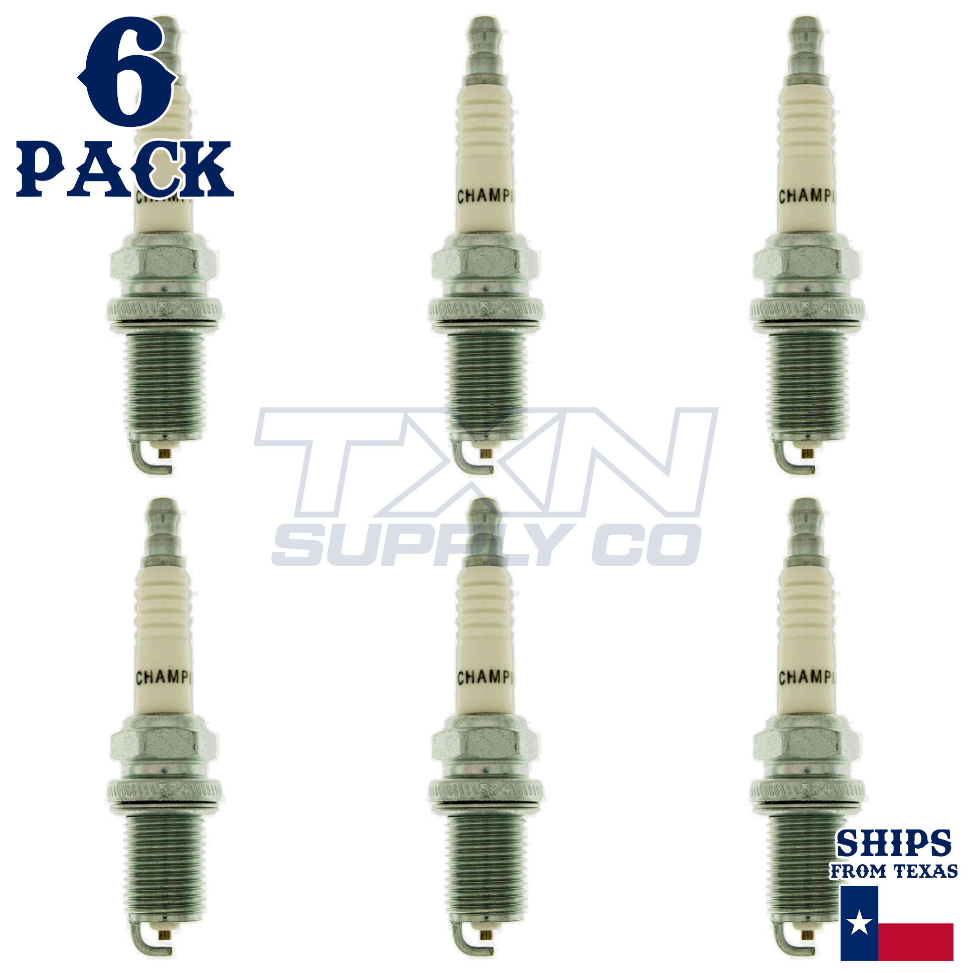 6 Pack Champion Copper Plus Spark Plugs for 1996-2001 Infiniti I30 3.0L V6 - Image 2