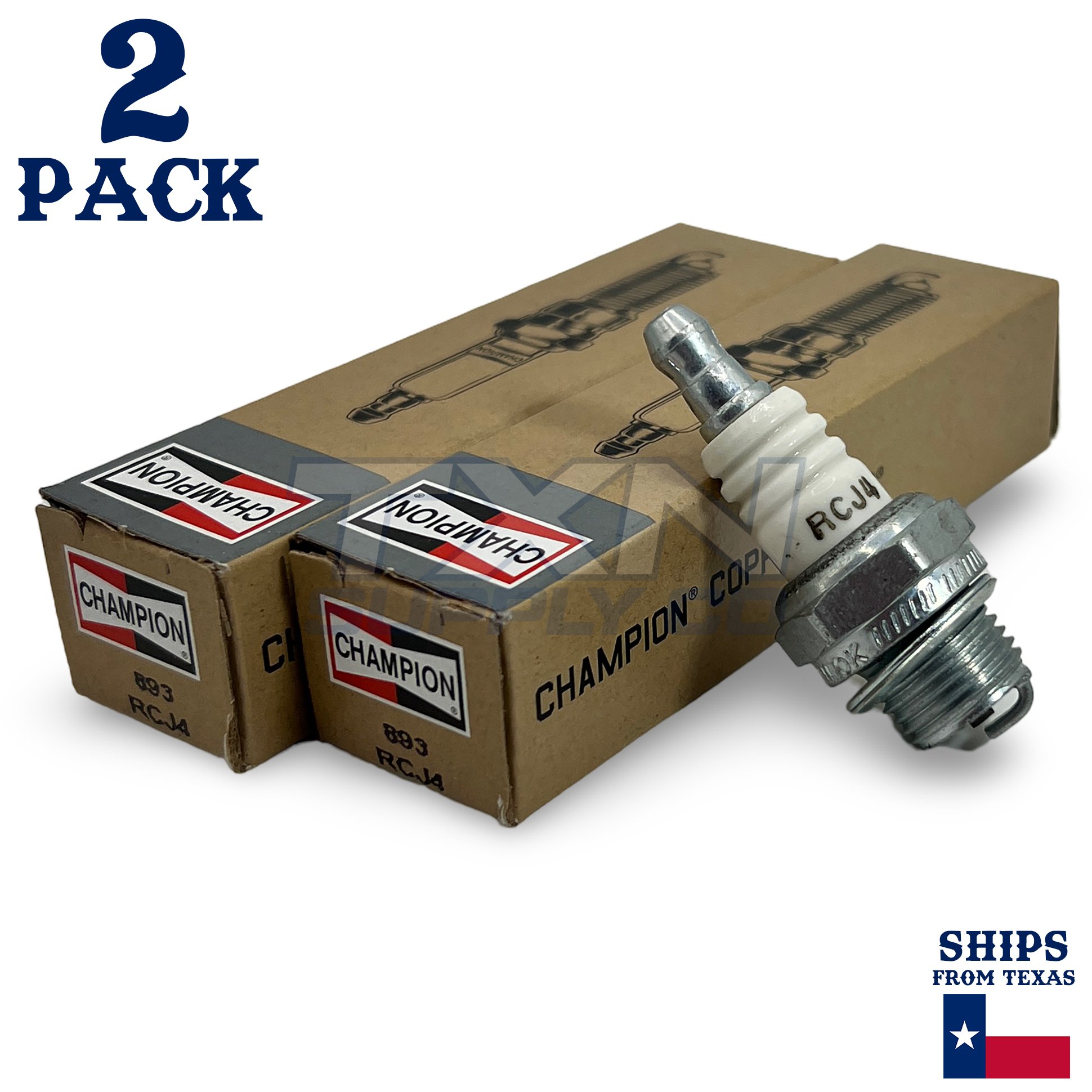 Champion 893 Copper Plus Spark Plug RCJ4 - 2 Pack