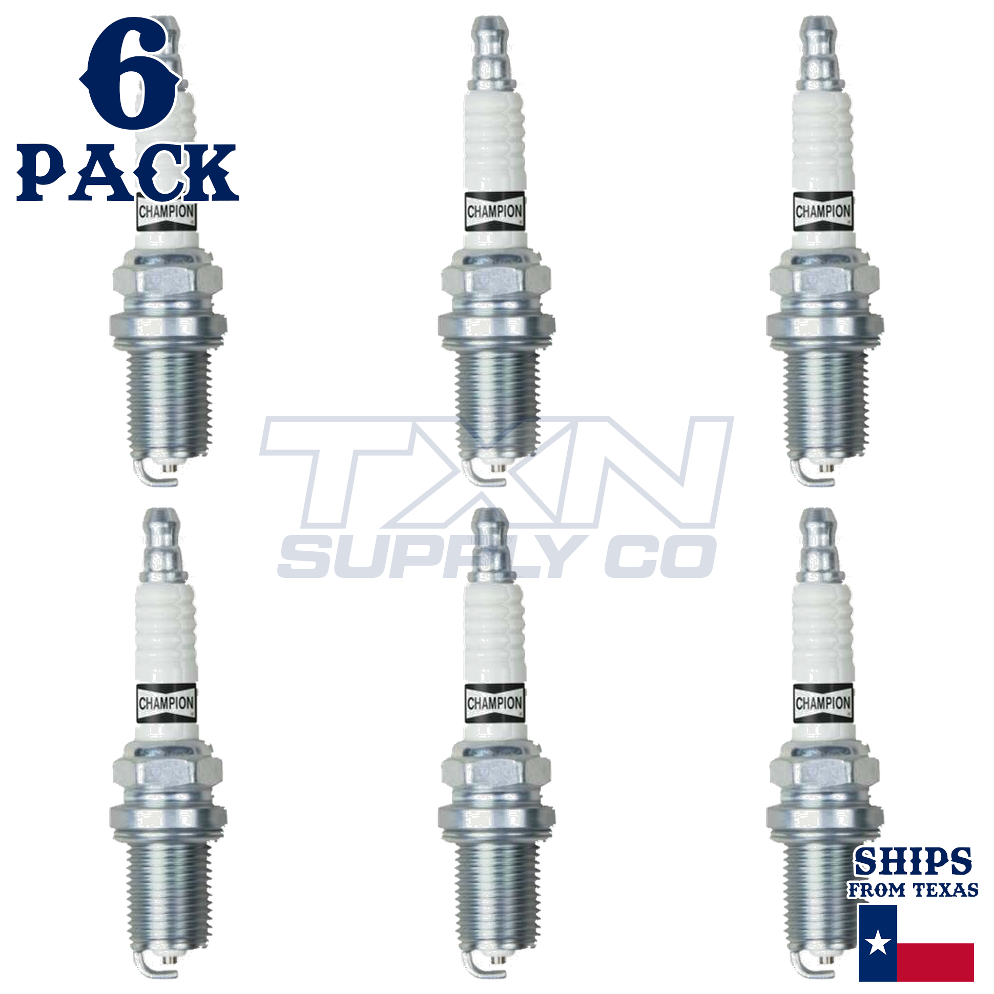 Champion 9002 Iridium Spark Plugs RC10WMPB4 - 6 Pack - Image 1