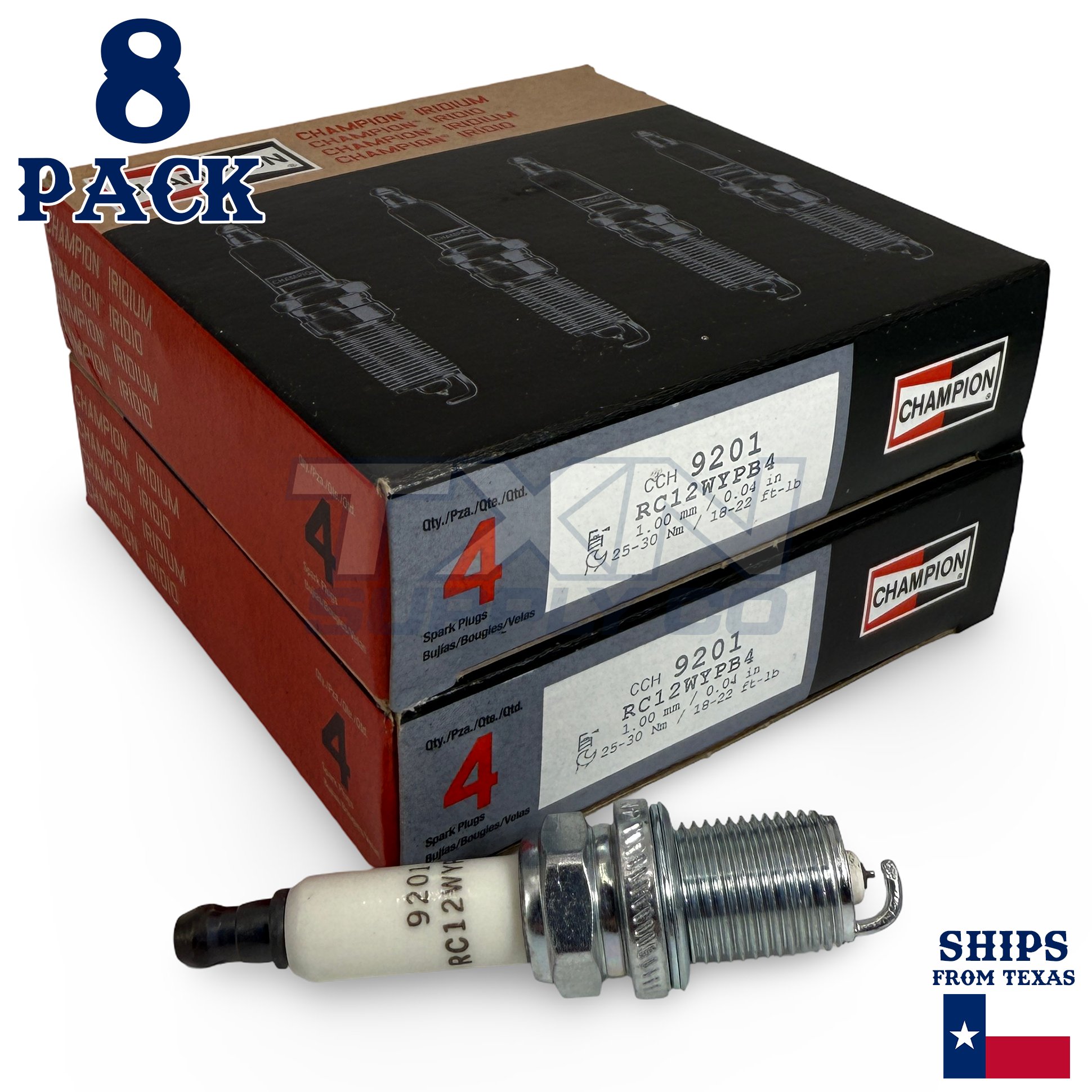 Champion 9201 Iridium Spark Plugs RC12WYPB4 - 8 Pack