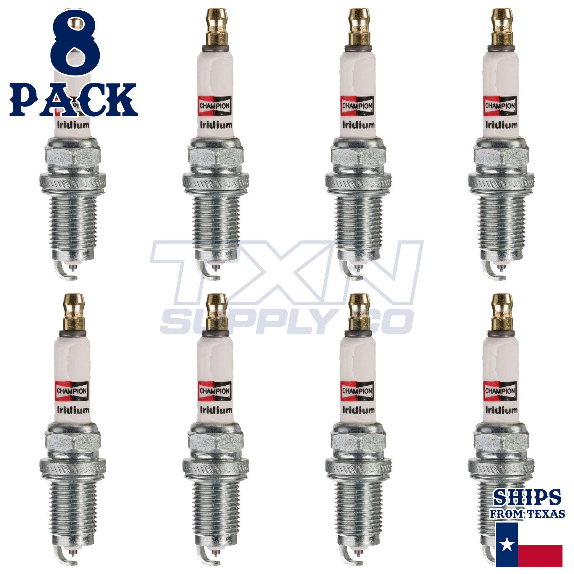 Champion 9201 Iridium Spark Plugs RC12WYPB4 - 8 Pack - Image 1