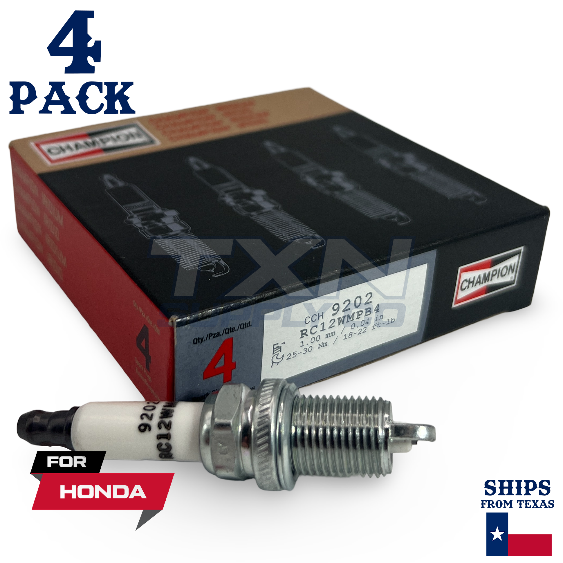4 Pack Champion Iridium Spark Plugs for 1997-2001 Honda CR-V 2.0L L4 - Image 1