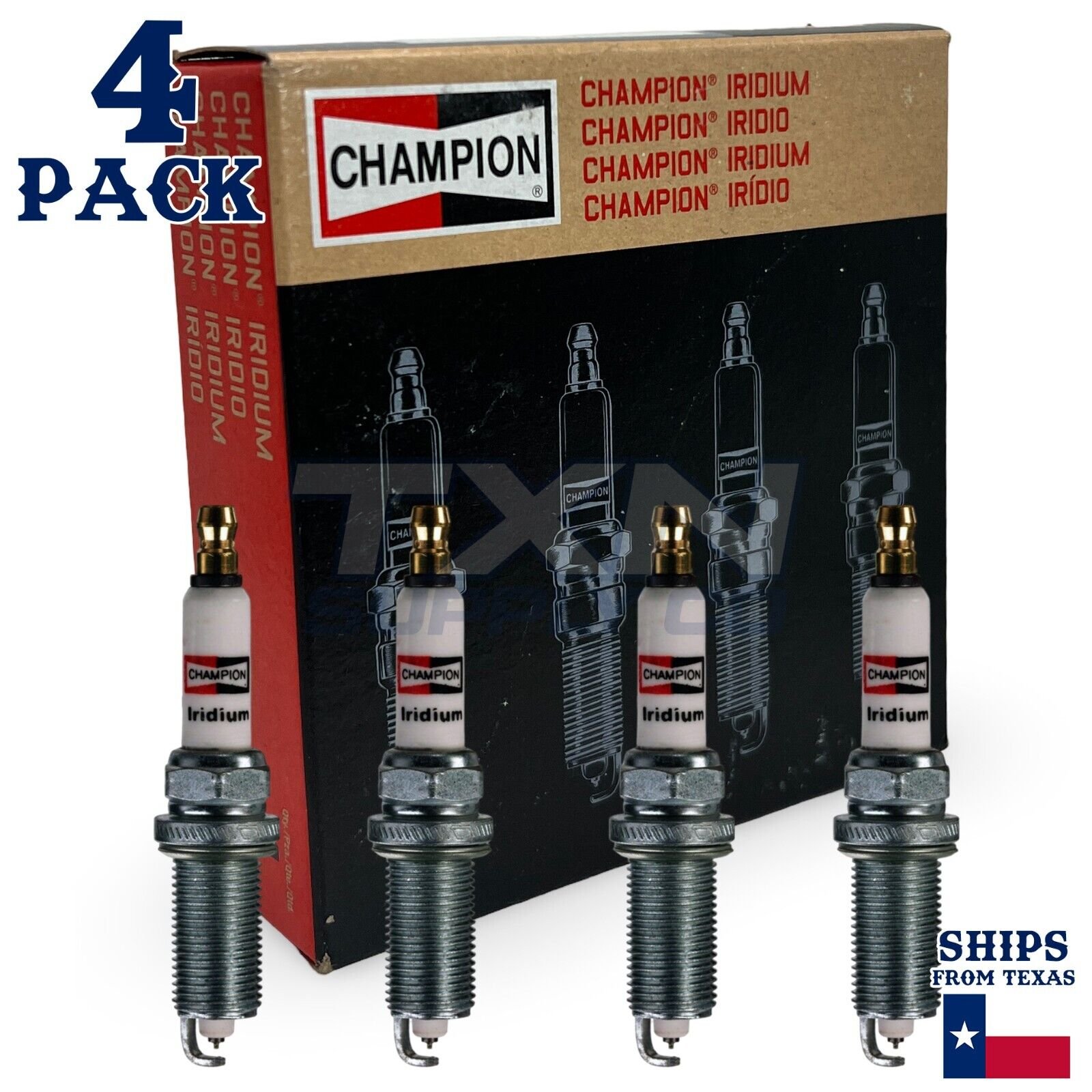4 Pack Champion Iridium Spark Plugs for 1996-2003 Toyota RAV4 2.0L L4 - Image 1