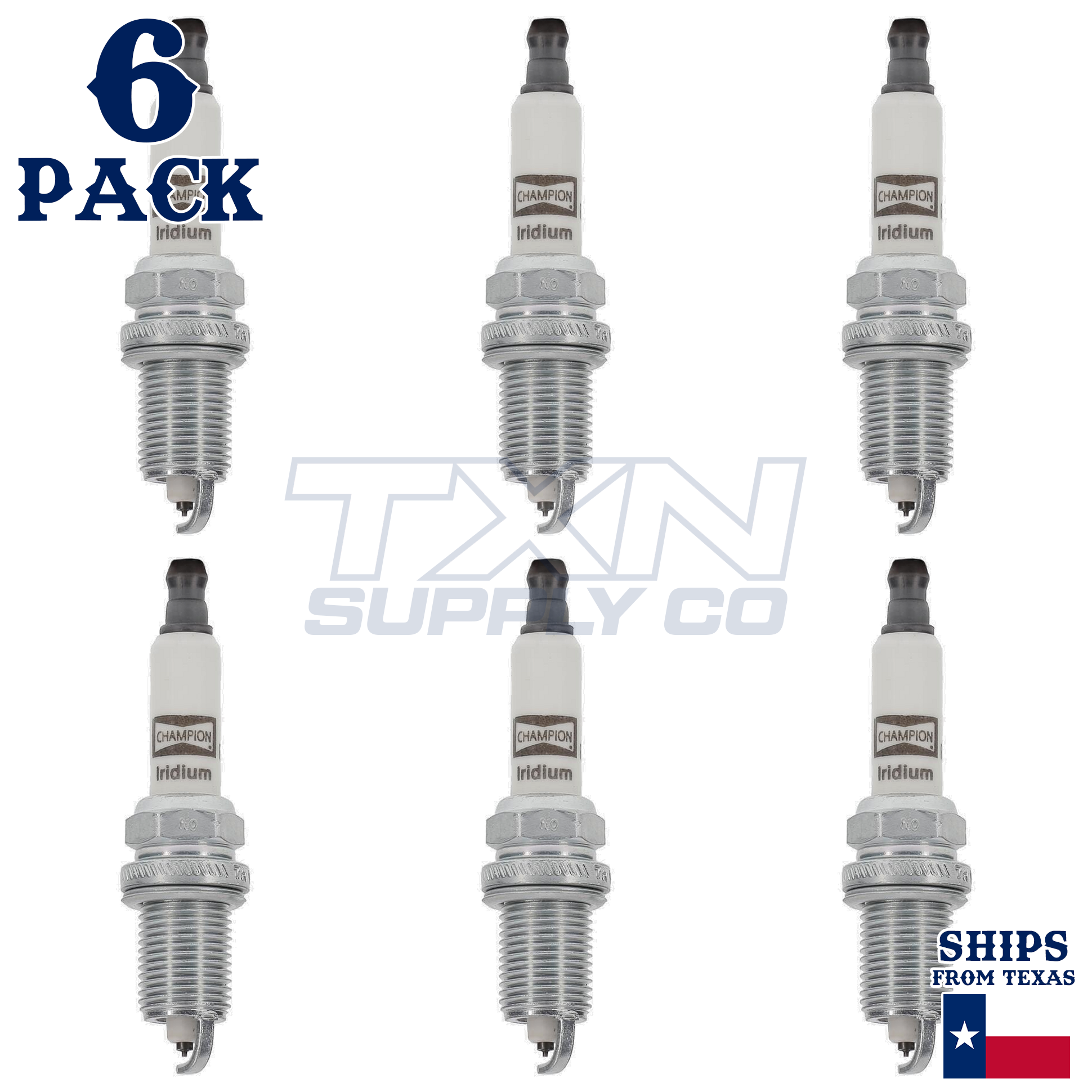 6 Pack Champion Iridium Spark Plugs for 2002-2003 Saturn Vue 3.0L V6 - Image 2