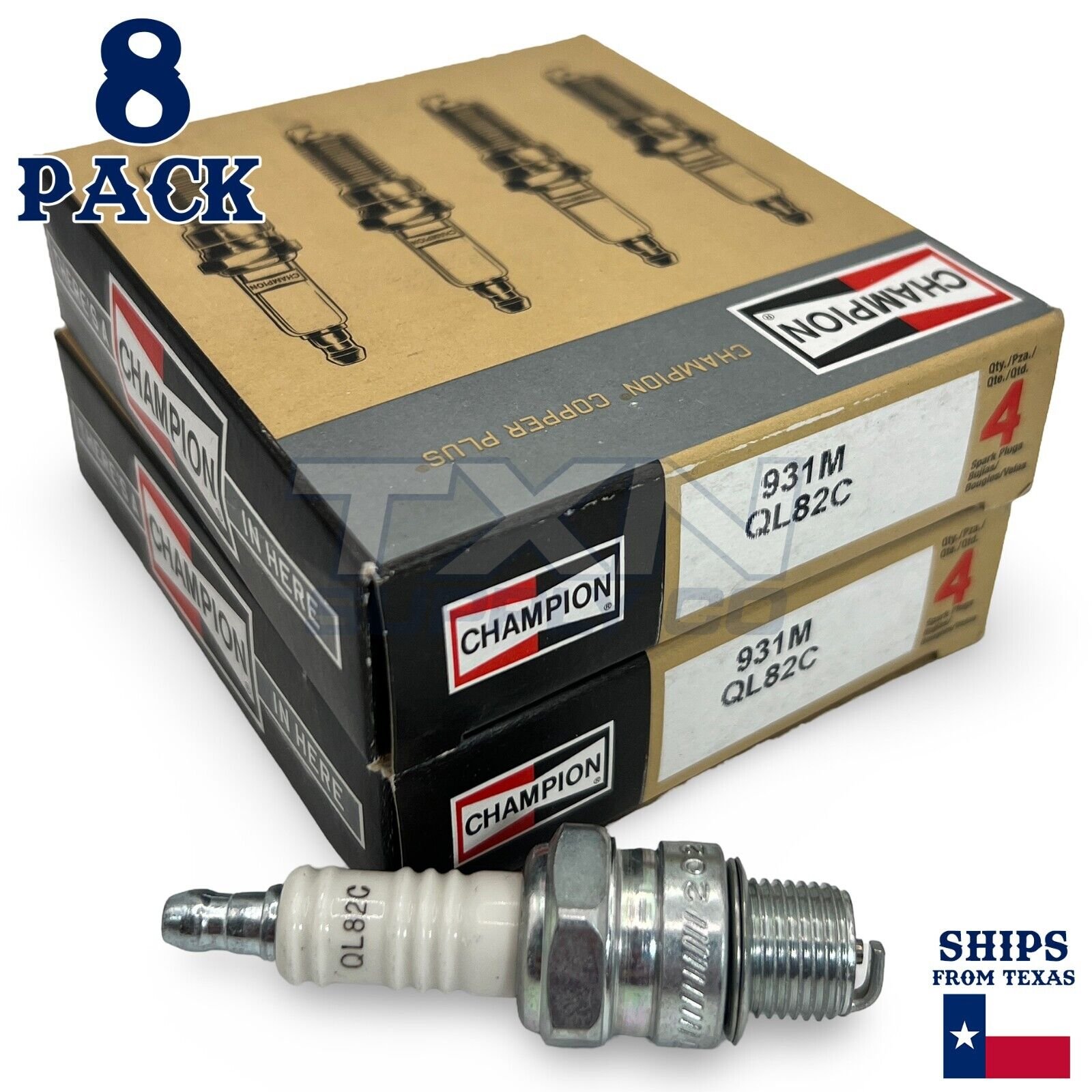 Champion 931M Copper Plus Spark Plug QL82C - 8 Pack