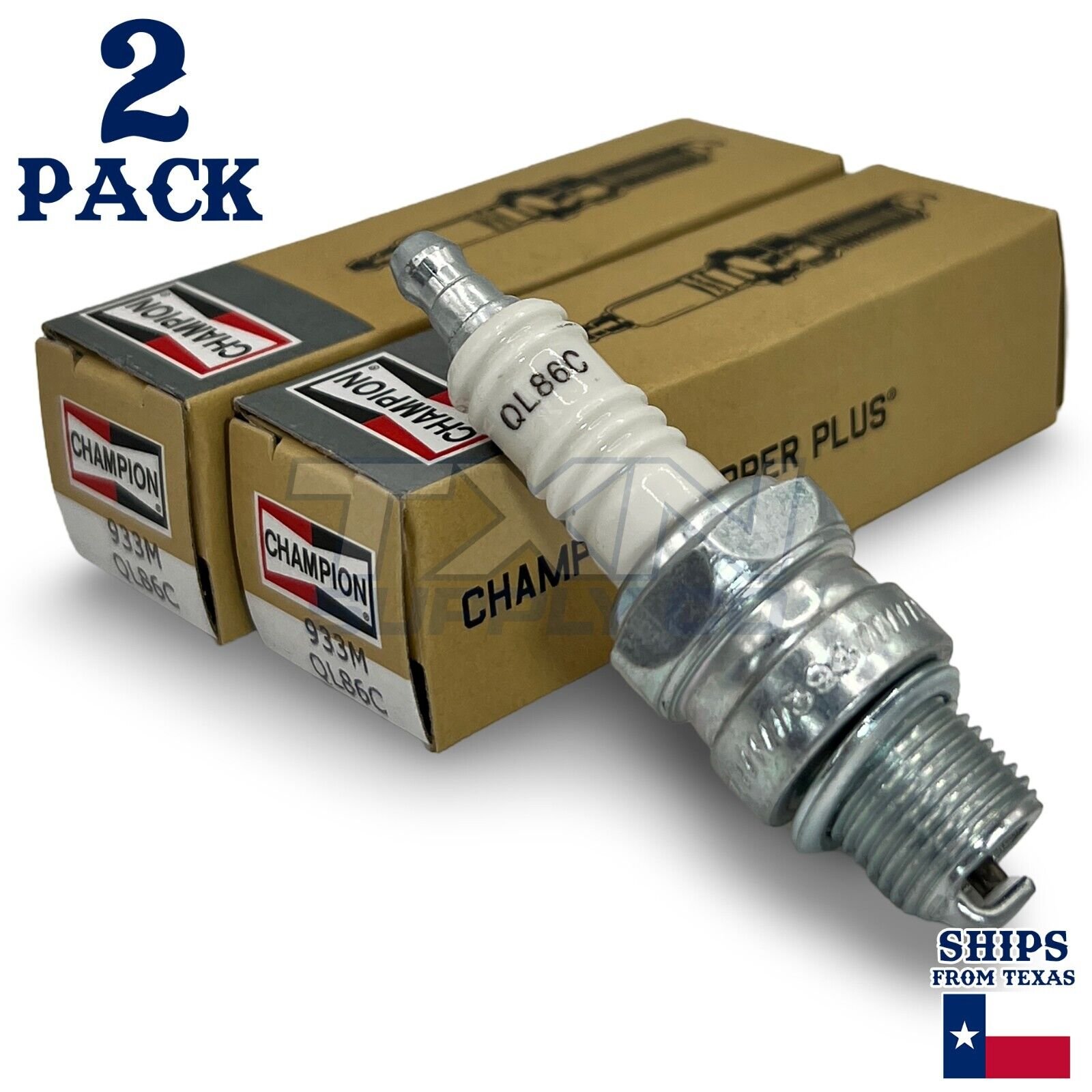 Champion 933M QL86C Copper Plus Spark Plug - 2 Pack - Image 1