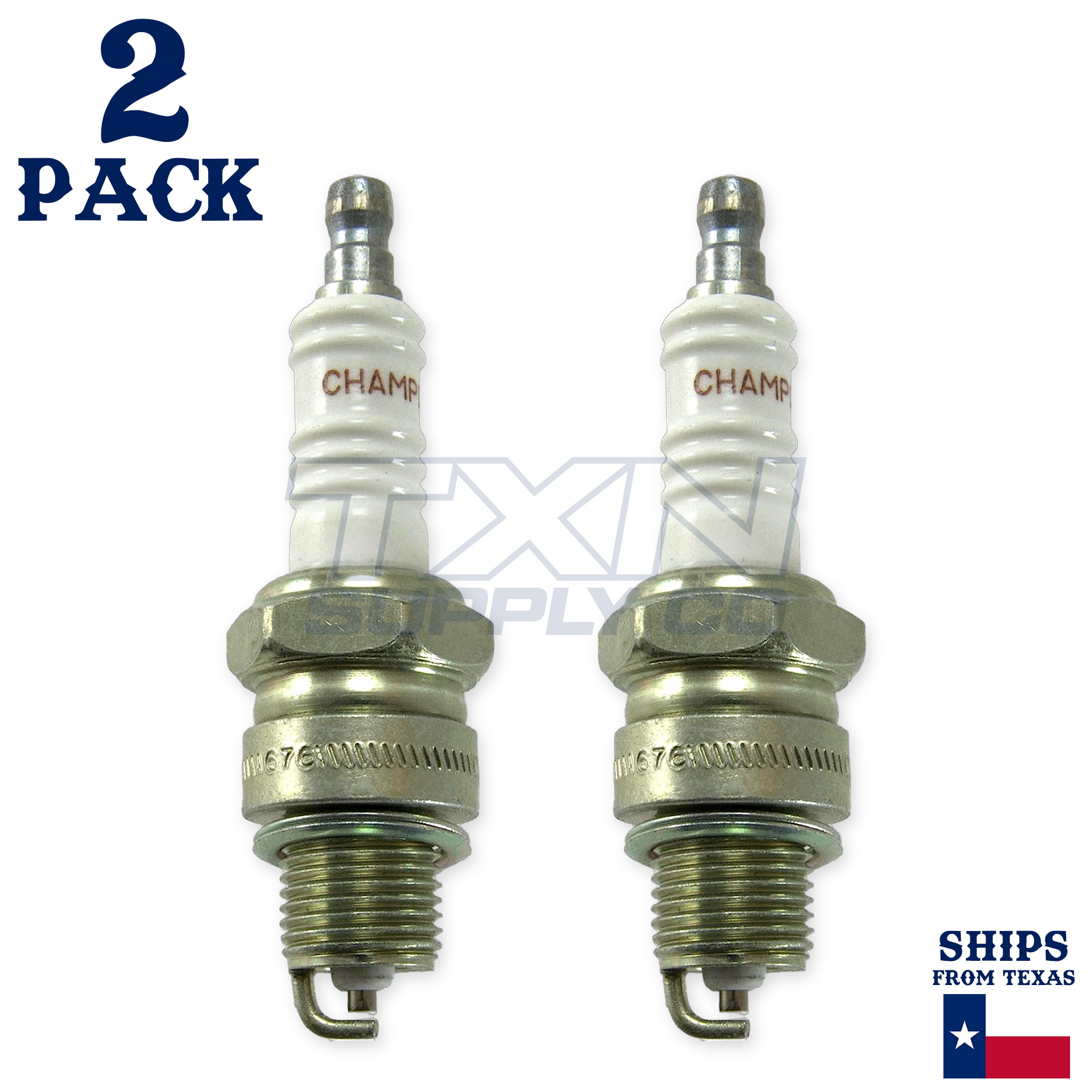2 Pack Champion Spark Plug - For 1989-2001 Johnson 40 2-Cyl Outboard - Image 2