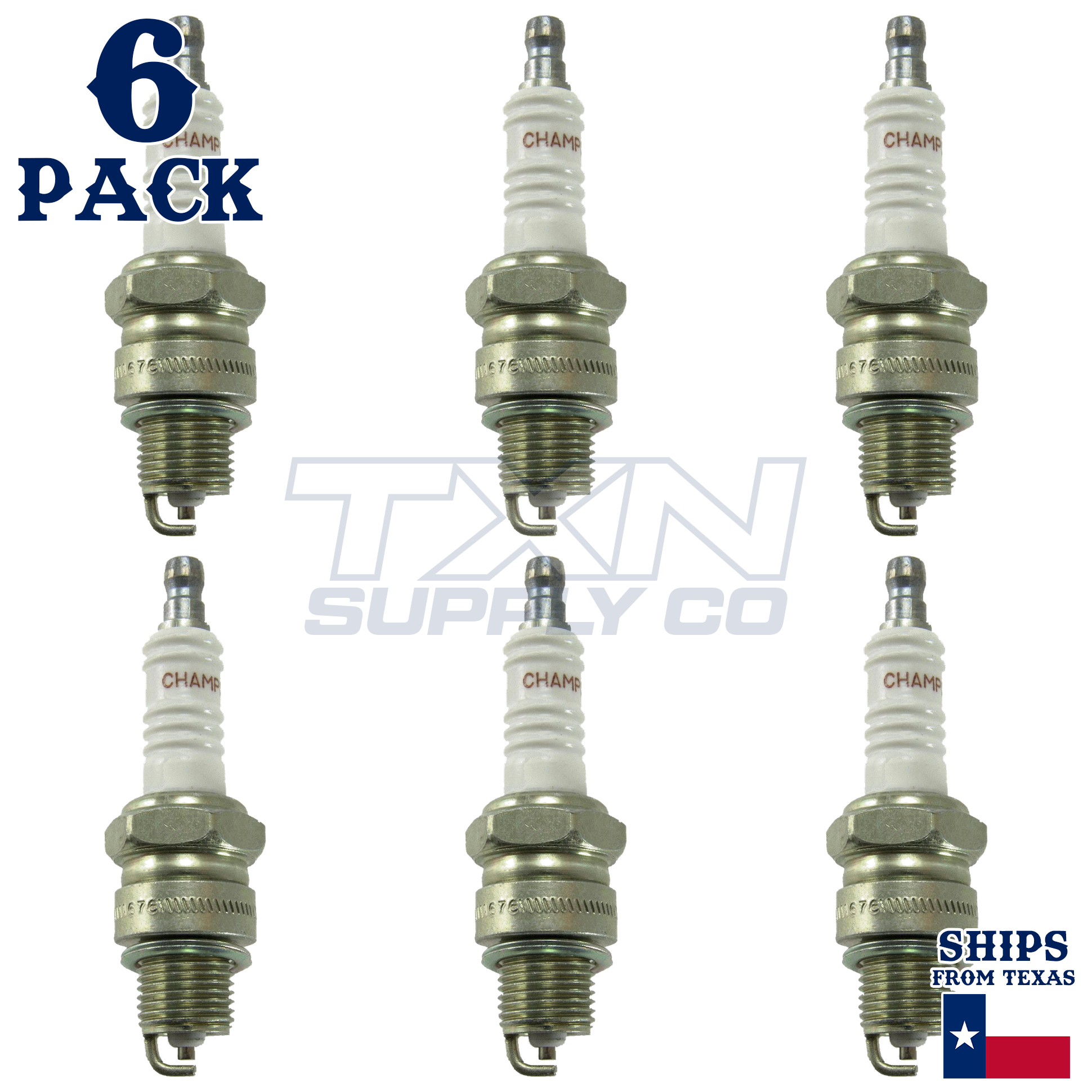 6 Pack Champion 938M Spark Plug - For 1991-2001 Evinrude 150 60-Deg V6 - Image 1