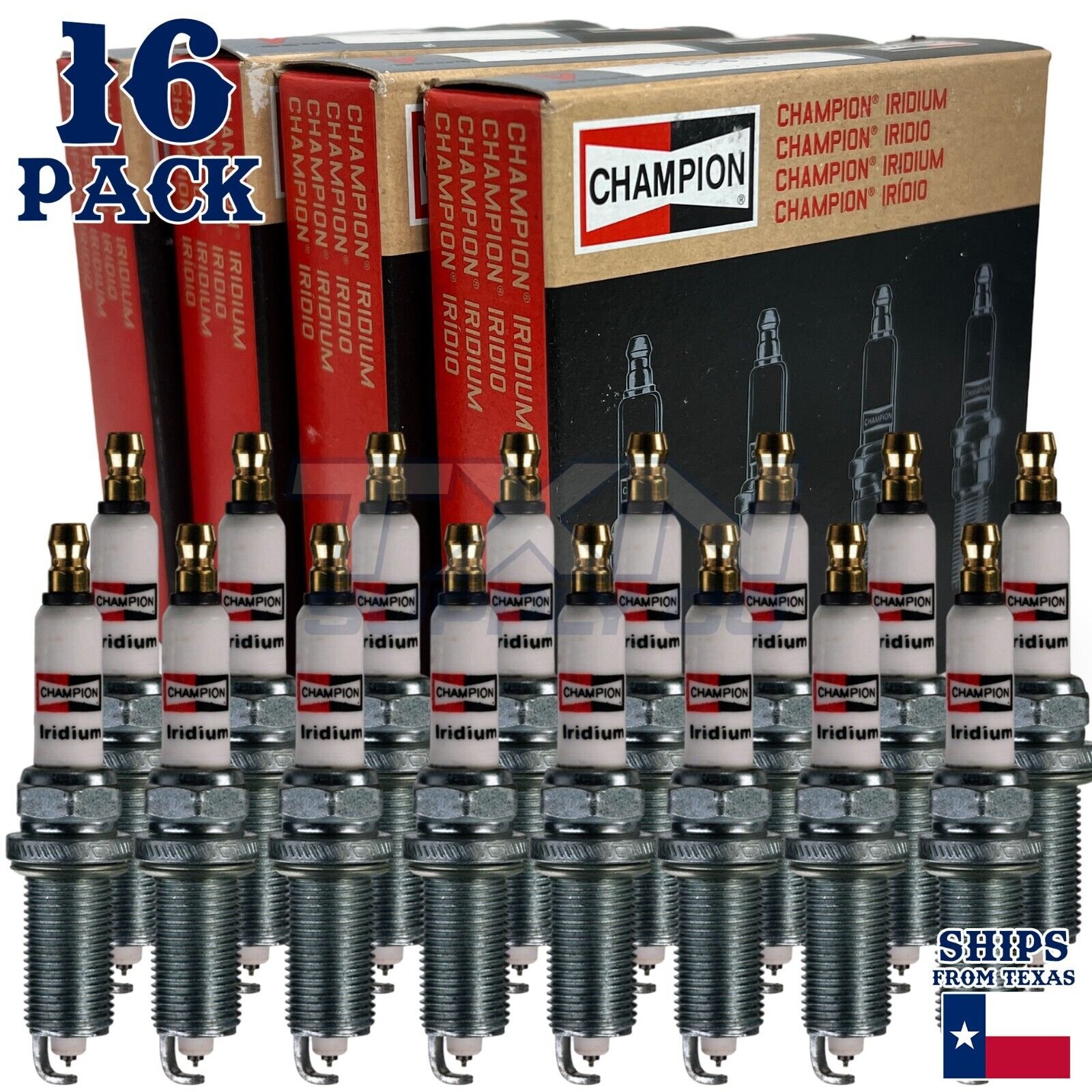 16 Pack Champion Iridium Spark Plugs for 2003-2008 Dodge Ram 3500 5.7L V8 - Image 1