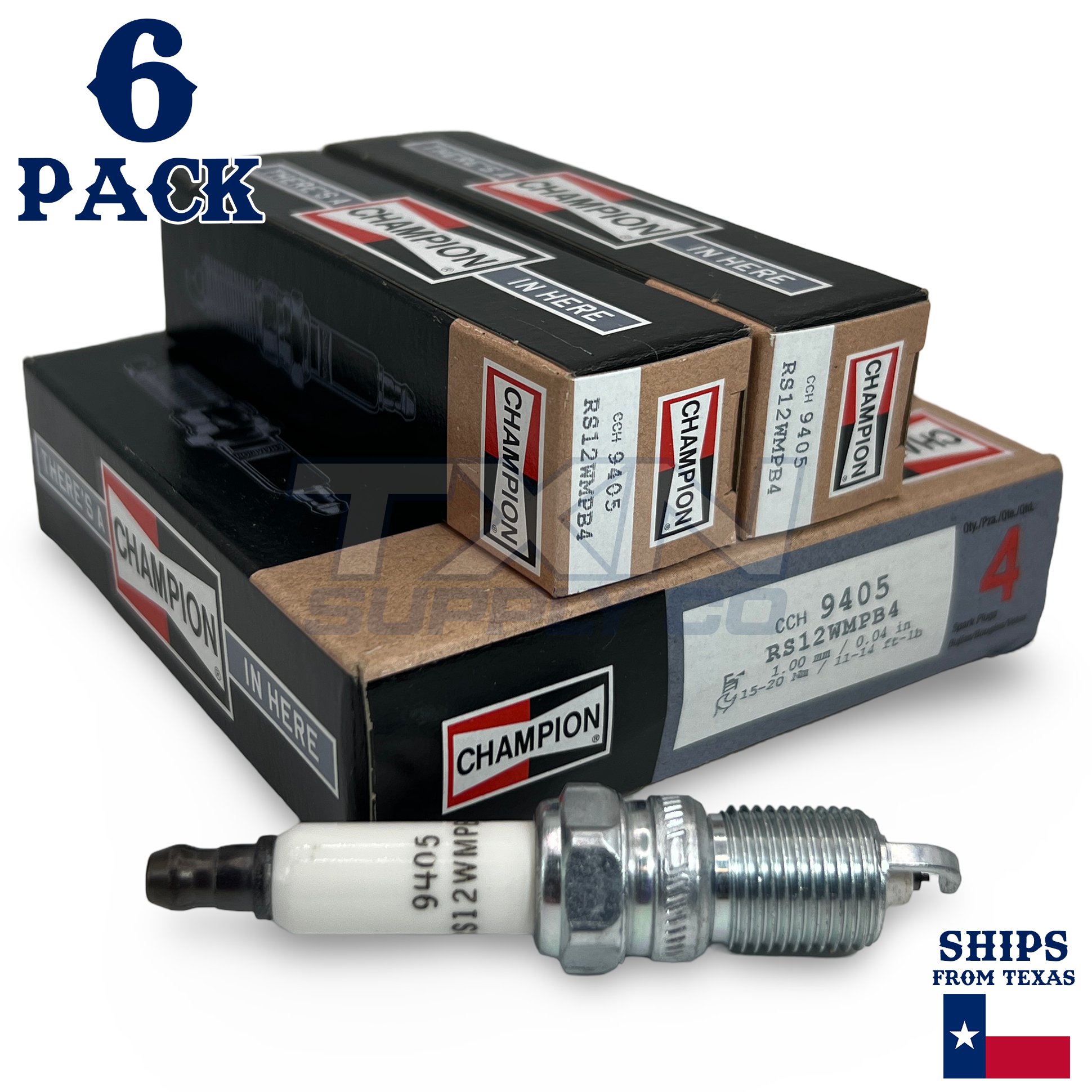 Champion 9405 Iridium Spark Plugs RS14WMPB4 - 6 Pack