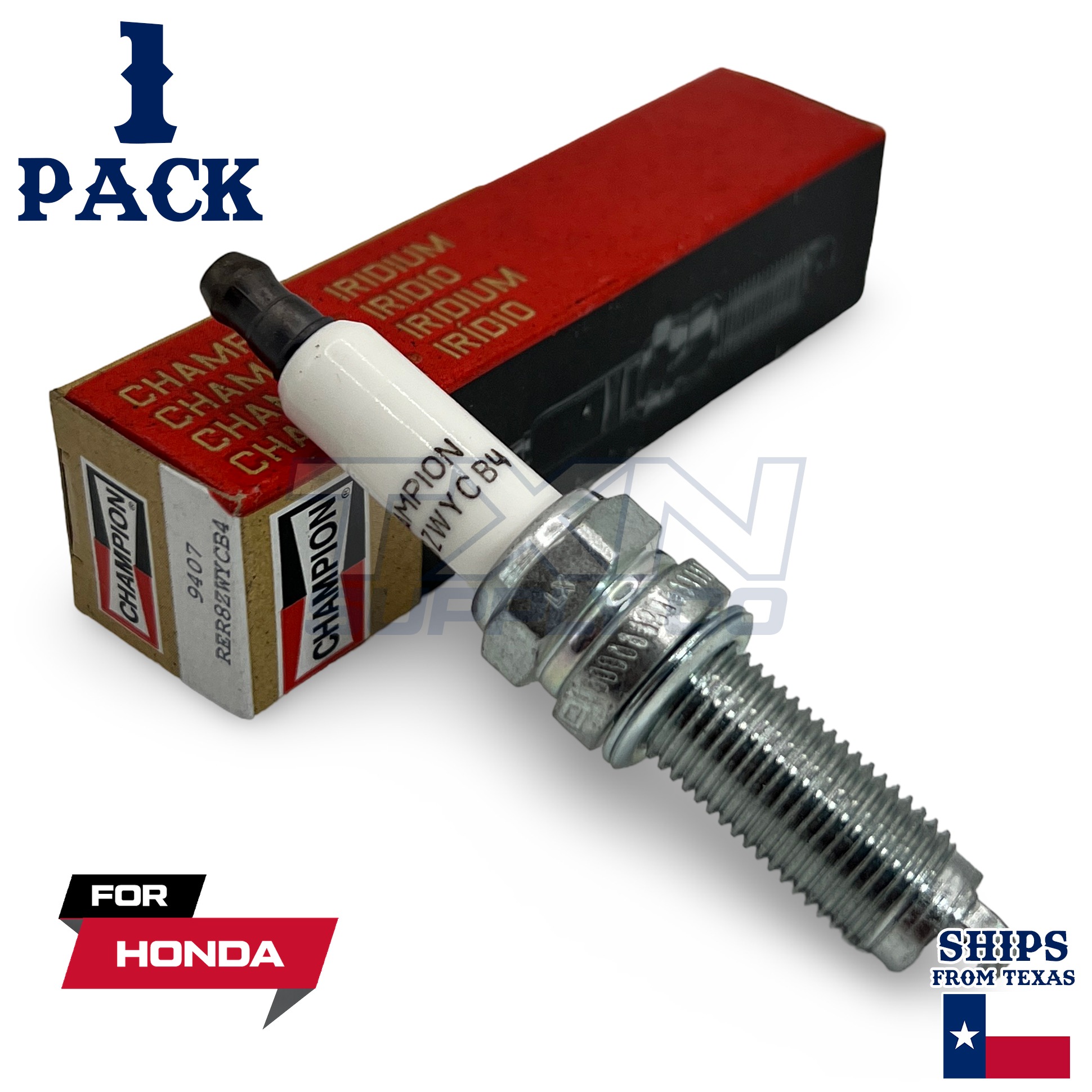 Champion 9407 Iridium Spark Plug RER8ZWYCB4  - 1 Pack -  For 2006-2022 Honda Civic and Honda CR-V