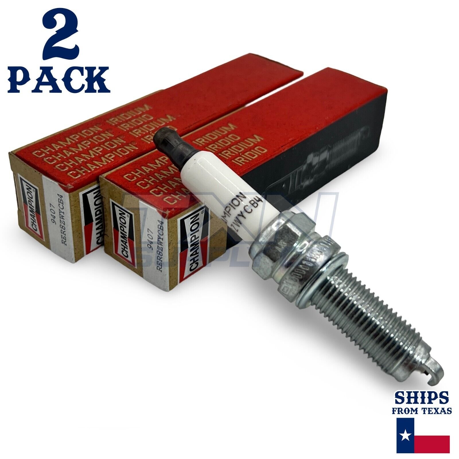 Champion 9407 Iridium Spark Plug RER8ZWYCB4  - 2 Pack