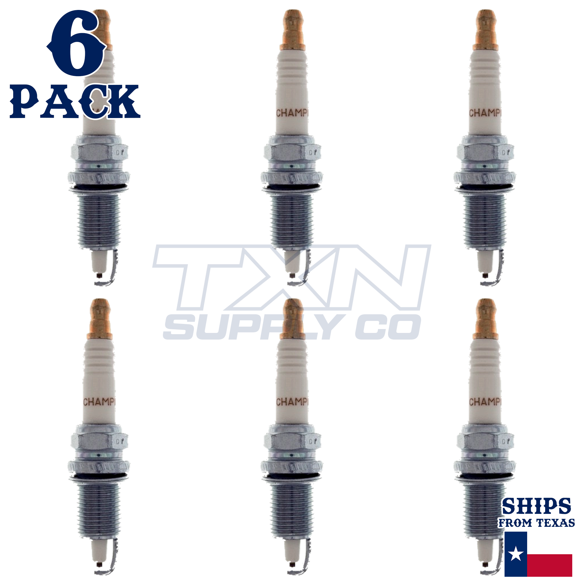 Champion 956M Copper Plus Spark Plugs QC12PEP Marine - 6 Pack - Image 1