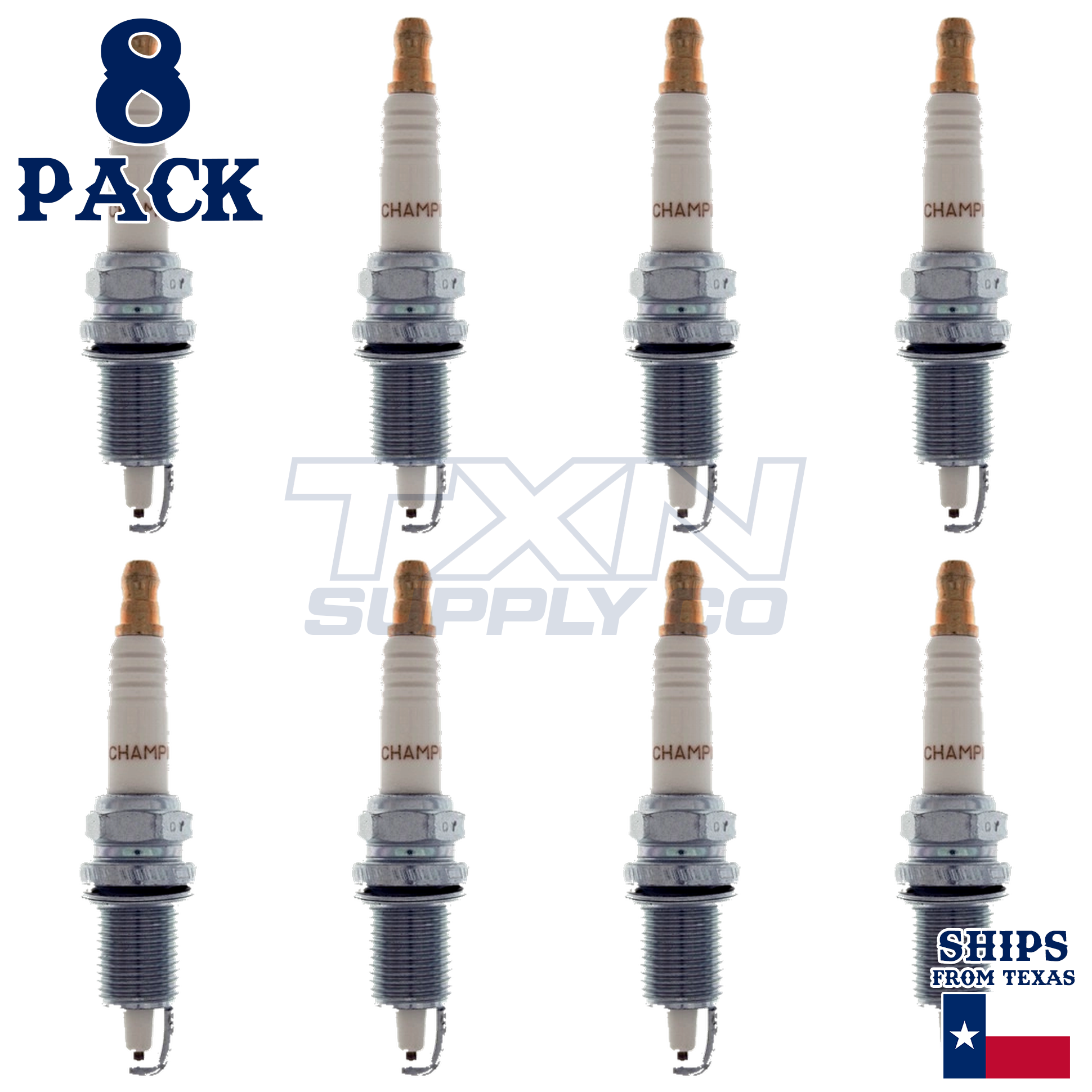 Champion 956M Copper Plus Spark Plugs QC12PEP Marine - 8 Pack - Image 1
