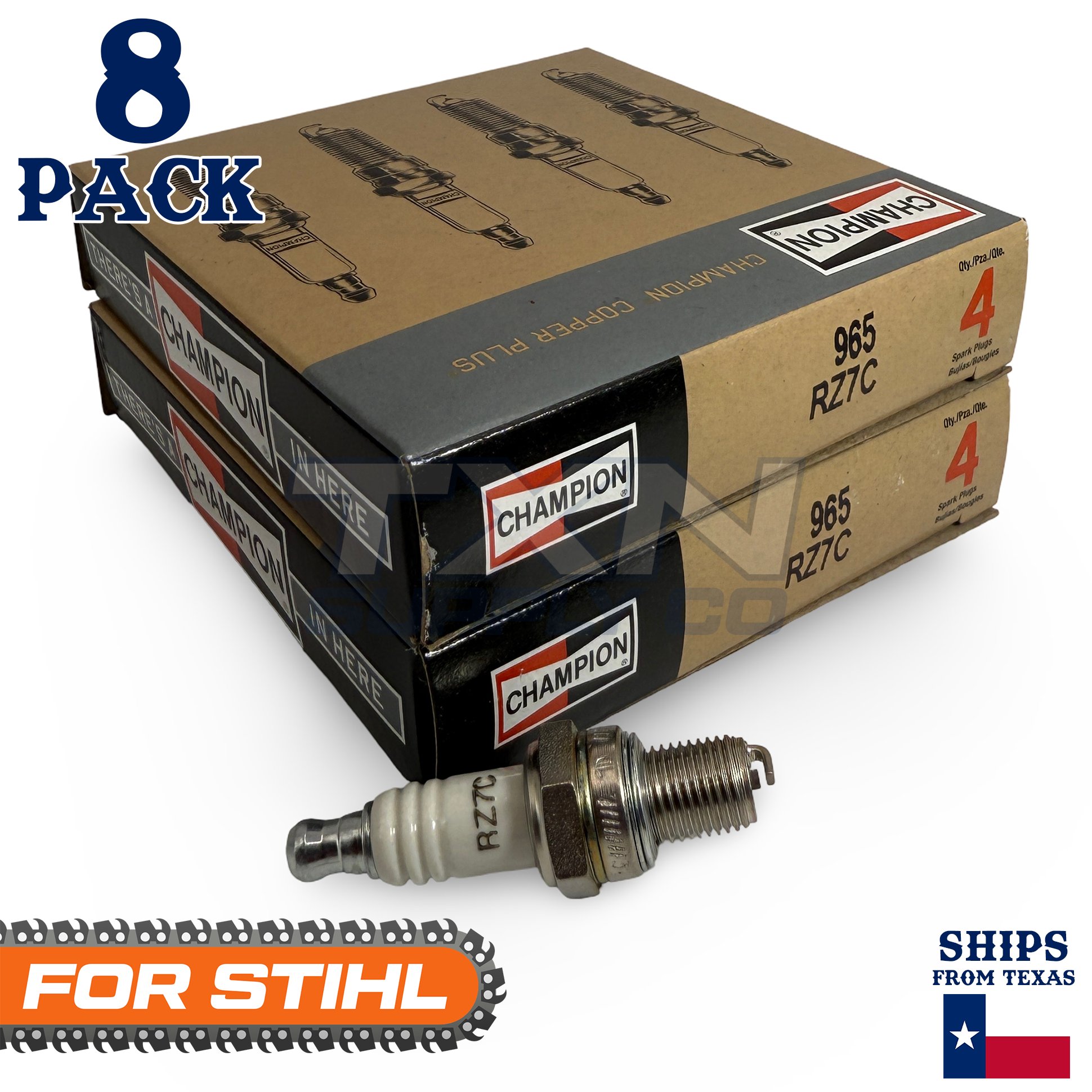 8 Pack Champion Spark Plug - For MS211 Stihl Chainsaw