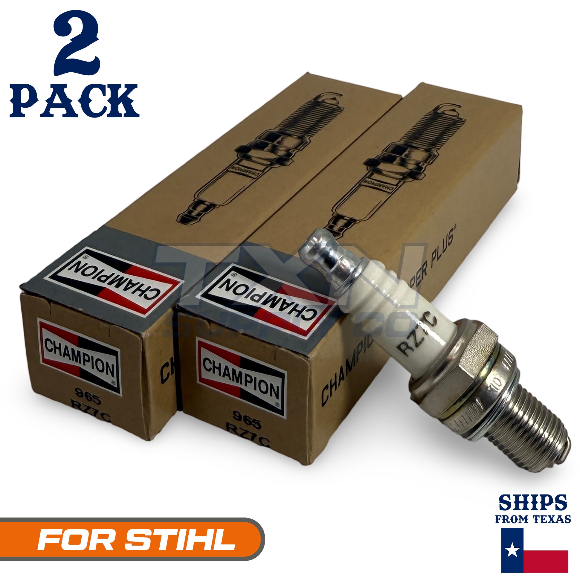2 Pack Champion Spark Plug - For STIHL FS 401 Trimmer Cutter - Image 1
