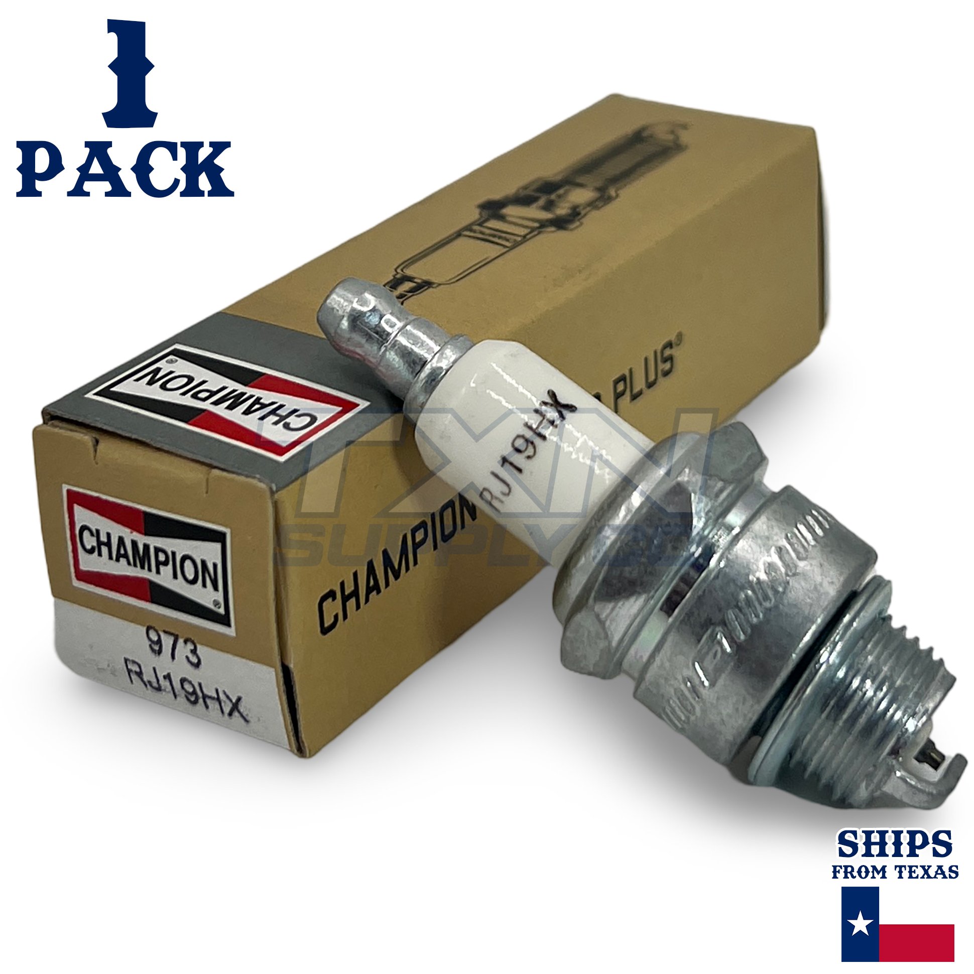 Champion 973 Copper Spark Plug RJ19HX - 1 Pack - Image 1