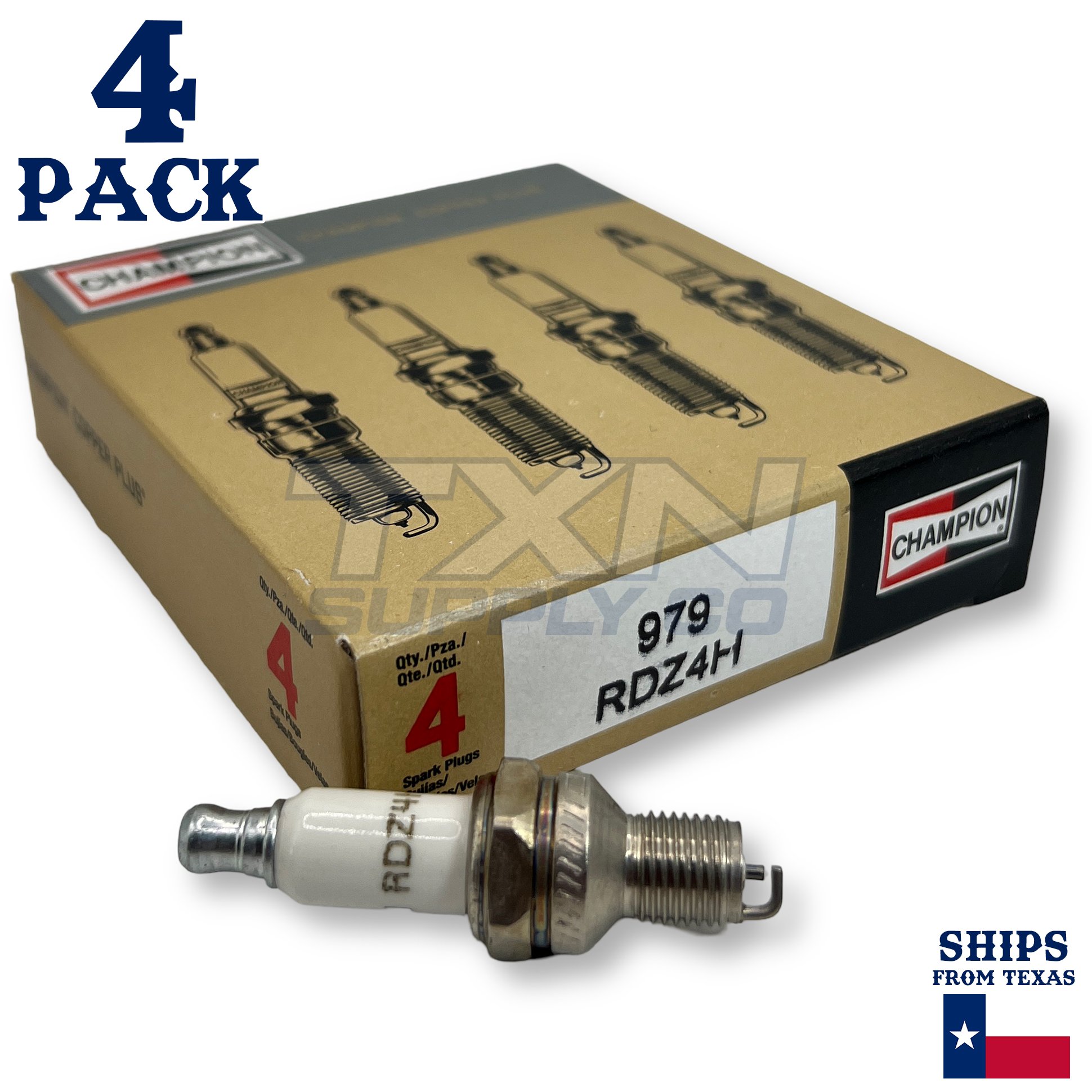 Champion 979 Copper Plus Spark Plug RDZ4H - 4 Pack