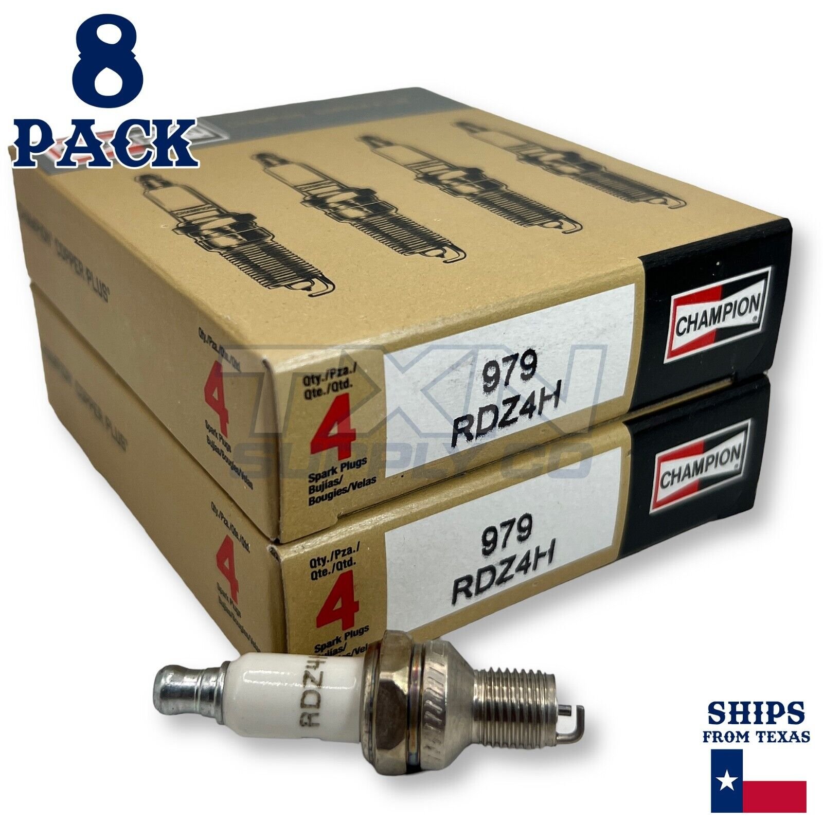 Champion 979 Copper Plus Spark Plug RDZ4H - 8 Pack - Image 1